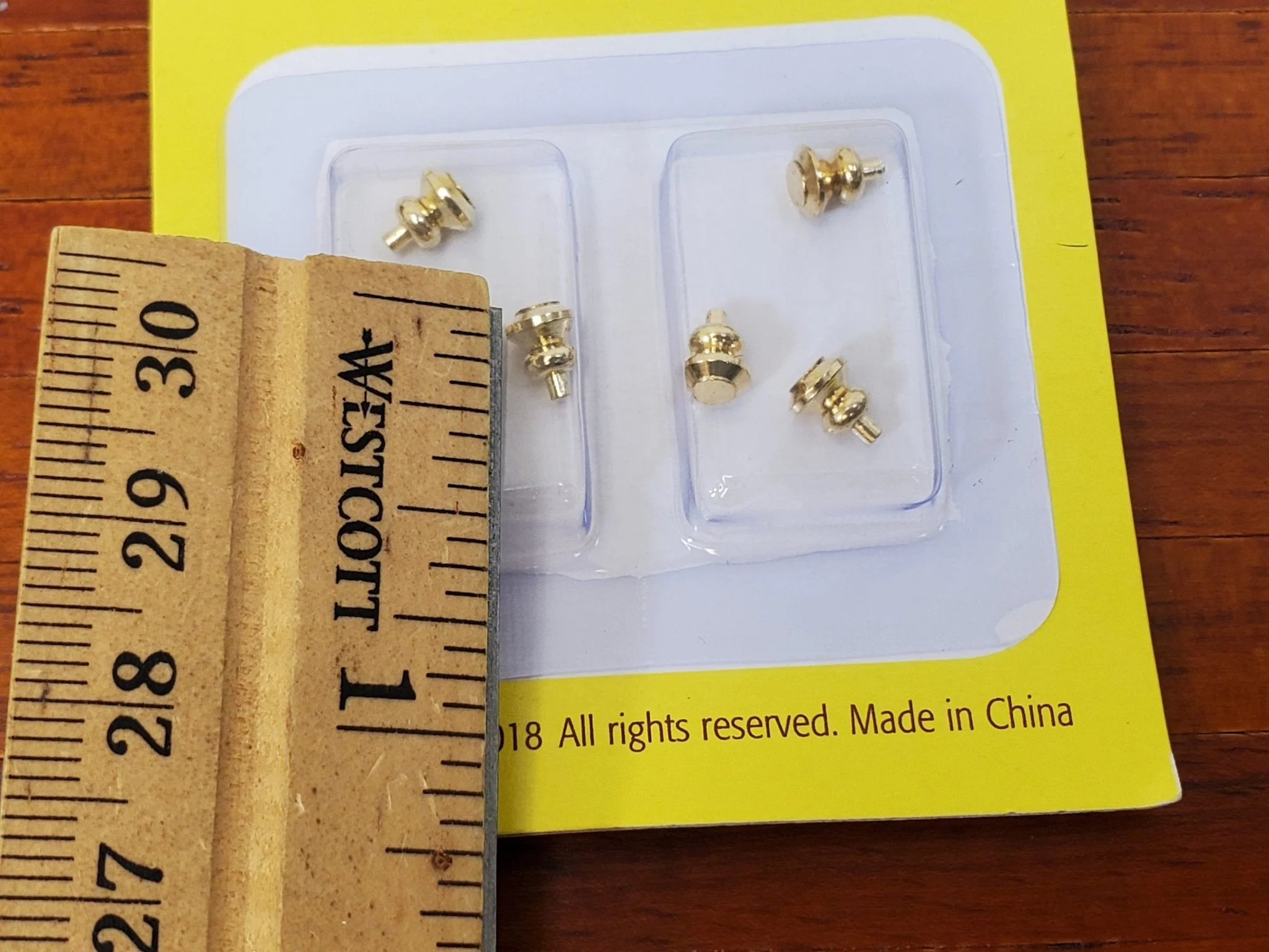 Dollhouse Tiny Gold Brass Knobs for Door or Drawer Pulls Set of 6 Houseworks #1116 - Image 4