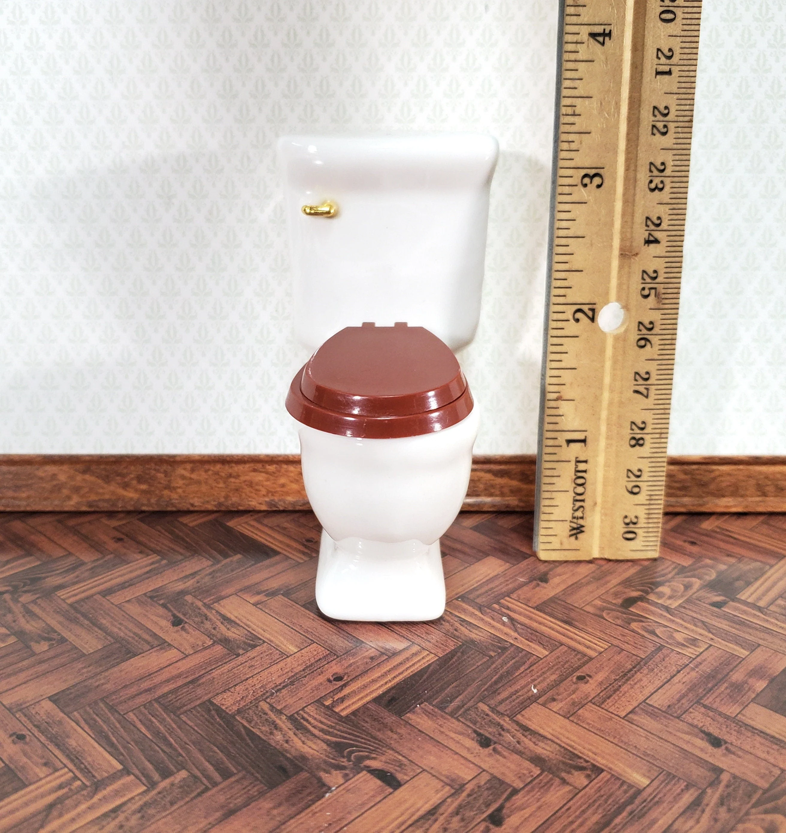 Dollhouse Toilet Plain White Ceramic for Bathroom 1:12 Scale Miniature - Image 3