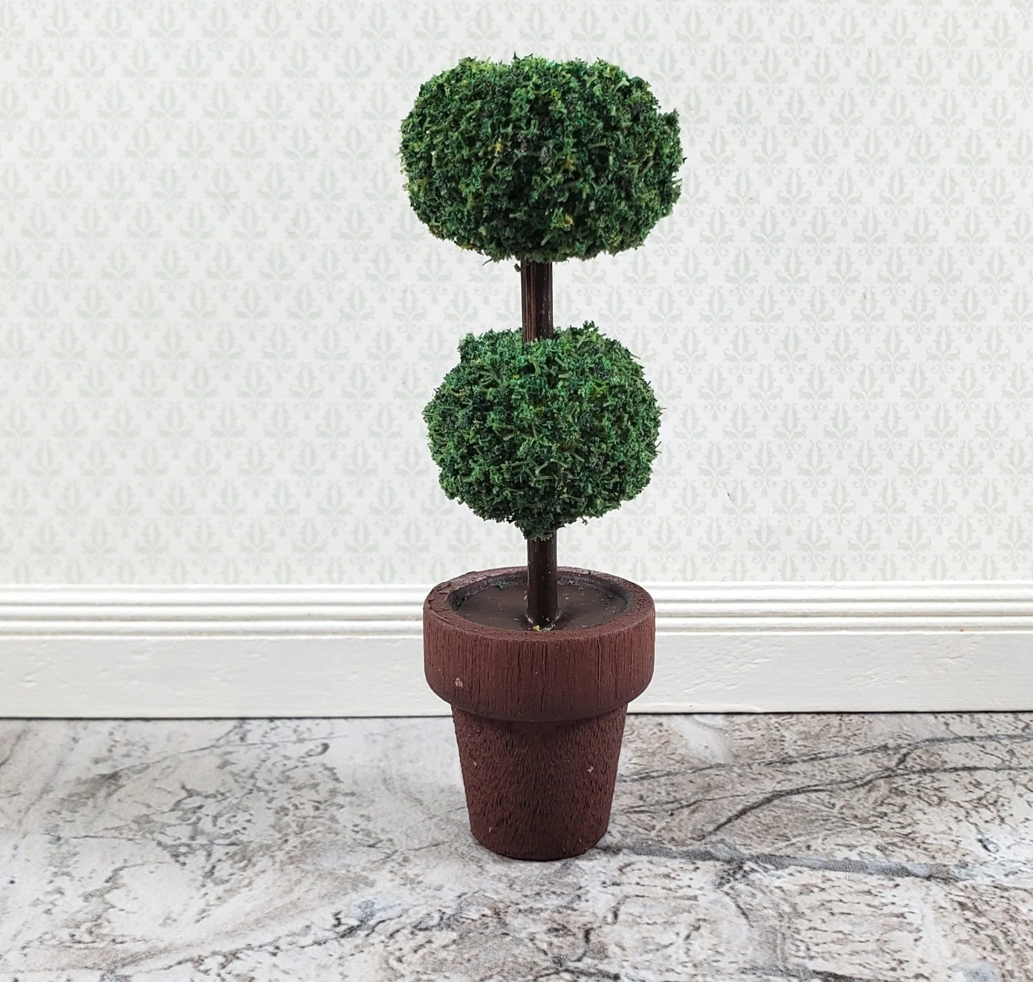 Dollhouse Topiary Plant Potted Bush 1:12 Scale Miniature Garden Handmade