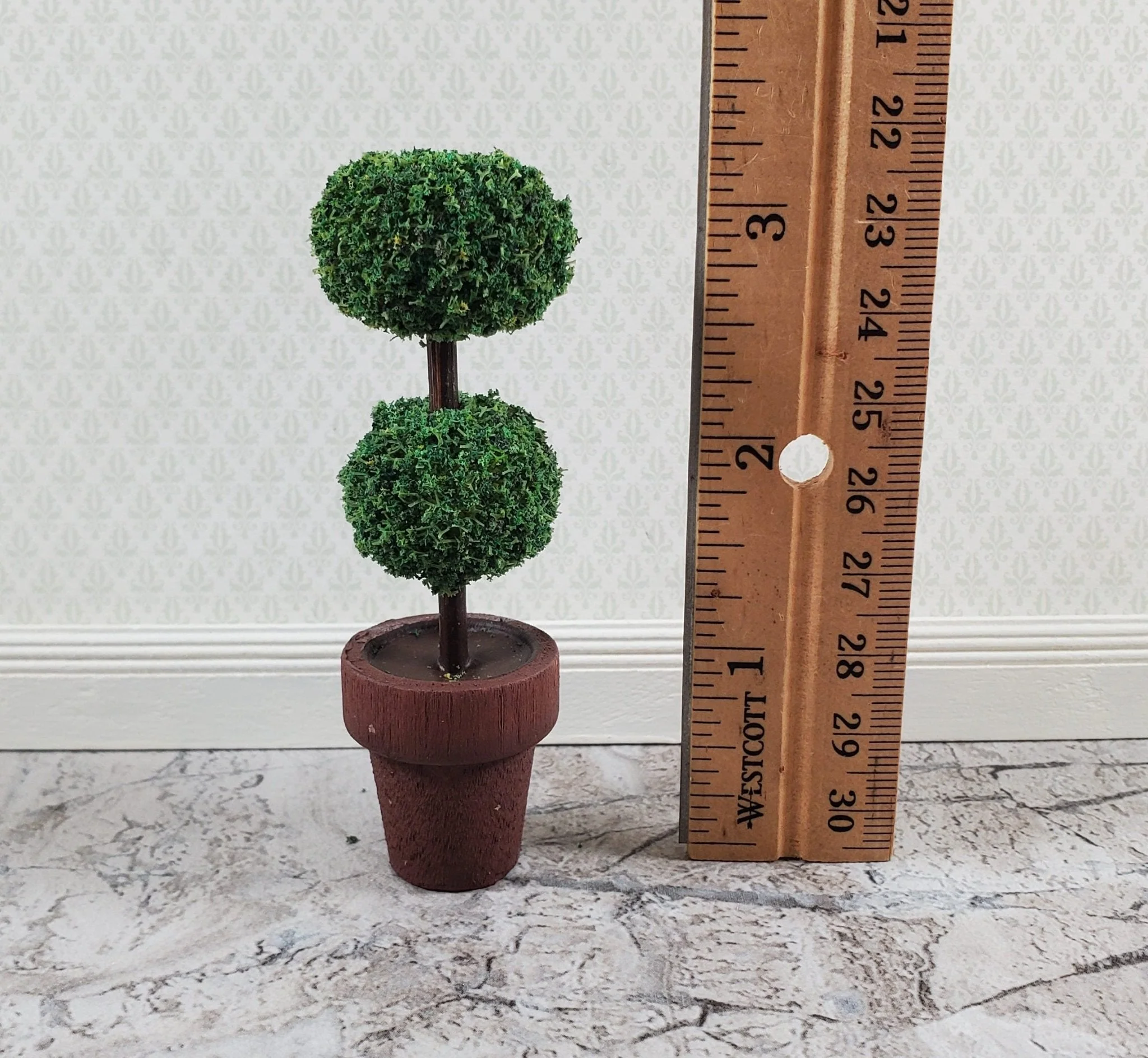 Dollhouse Topiary Plant Potted Bush 1:12 Scale Miniature Garden Handmade - Image 3