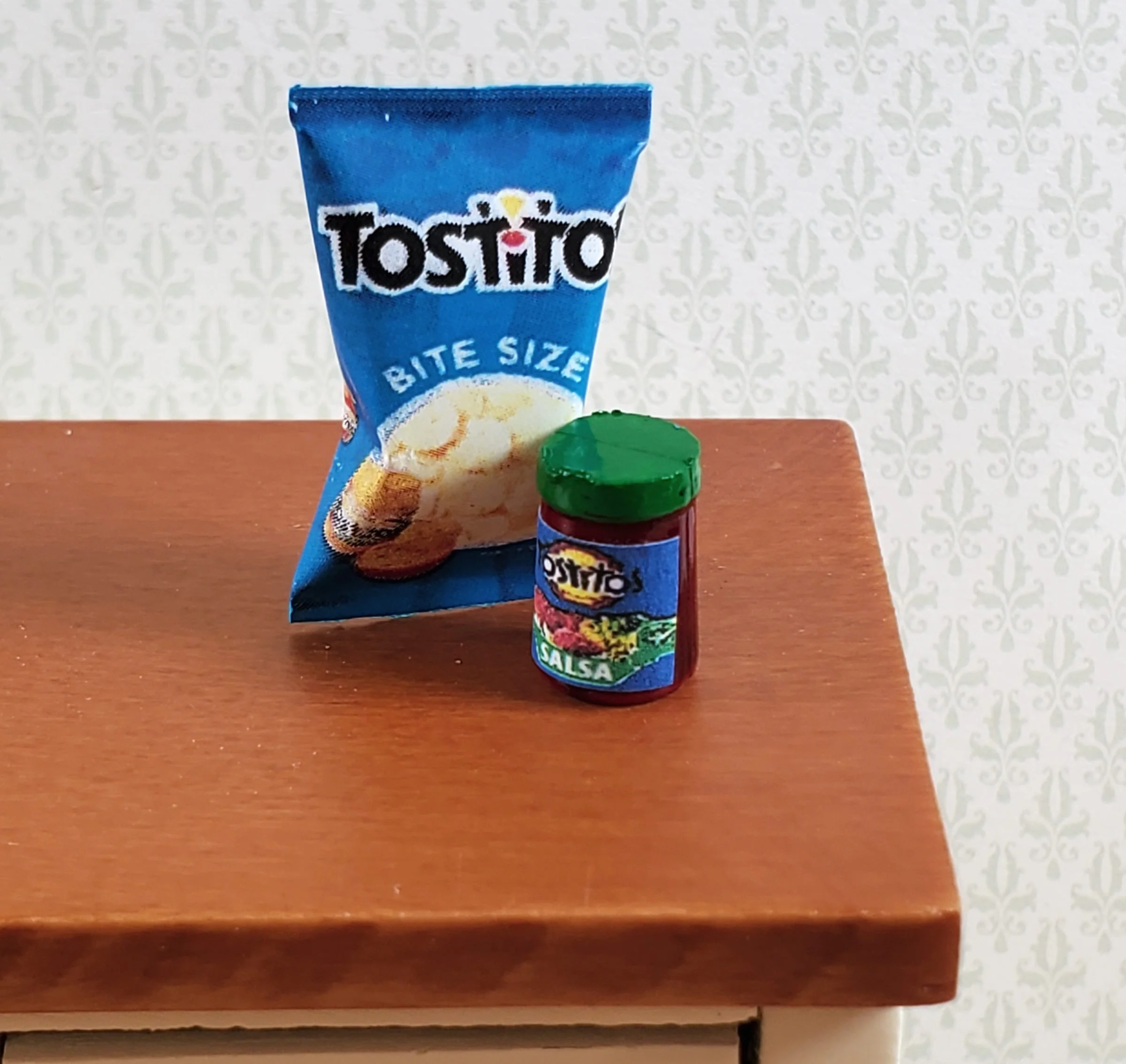Dollhouse Tostitos Bag of Corn Chips & Salsa 1:12 Scale Miniature Food Kitchen - Image 2