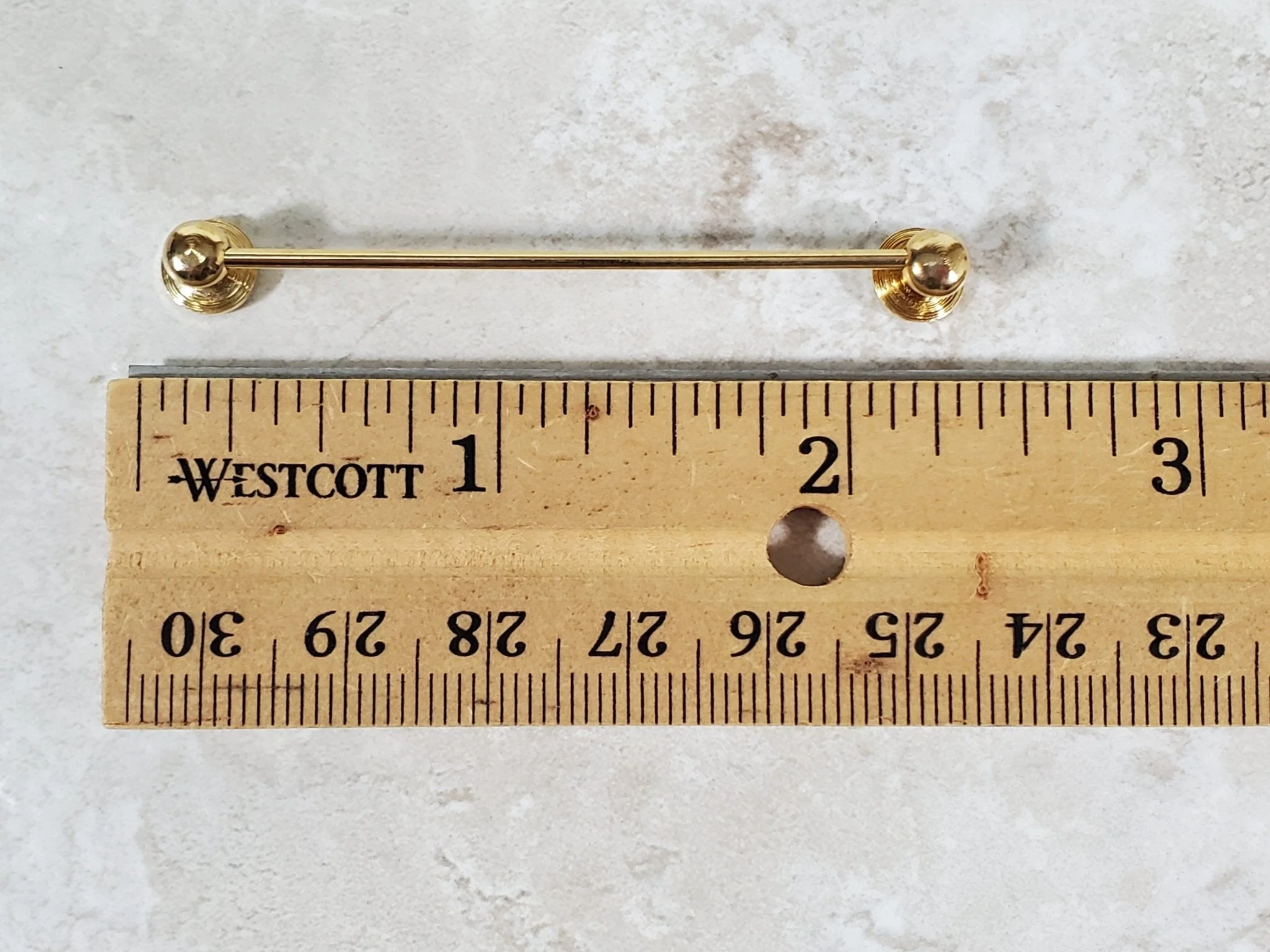 Dollhouse Towel Rod & Toilet Paper Holder Gold Brass Bathroom 1:12 Scale Miniatures - Image 4