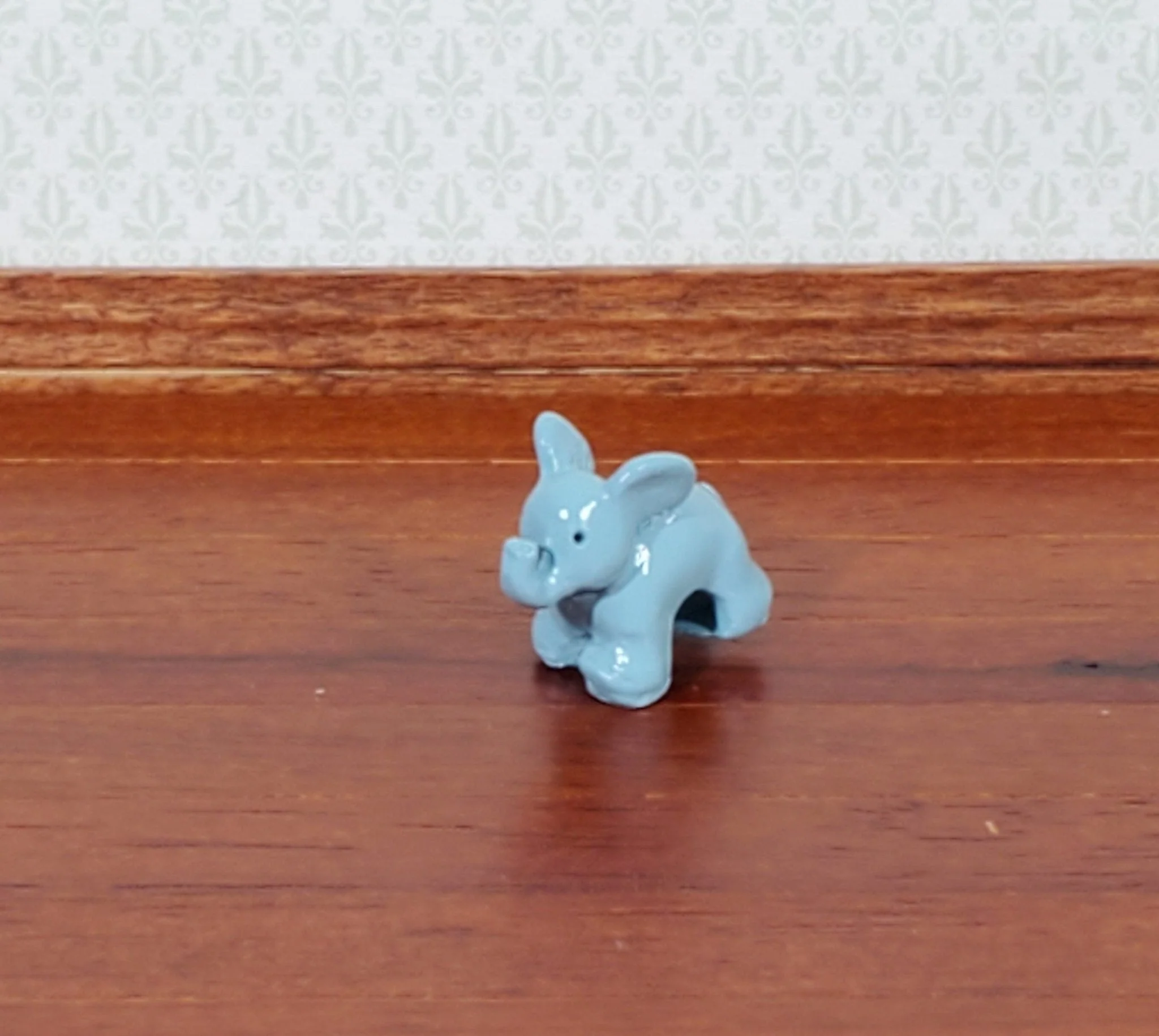 Dollhouse Toy Elephant for your Miniature Nursery Gray Resin