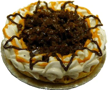 Dollhouse Turtle Pie on a Silver Pie Plate 1:12 Scale Miniature Food Kitchen
