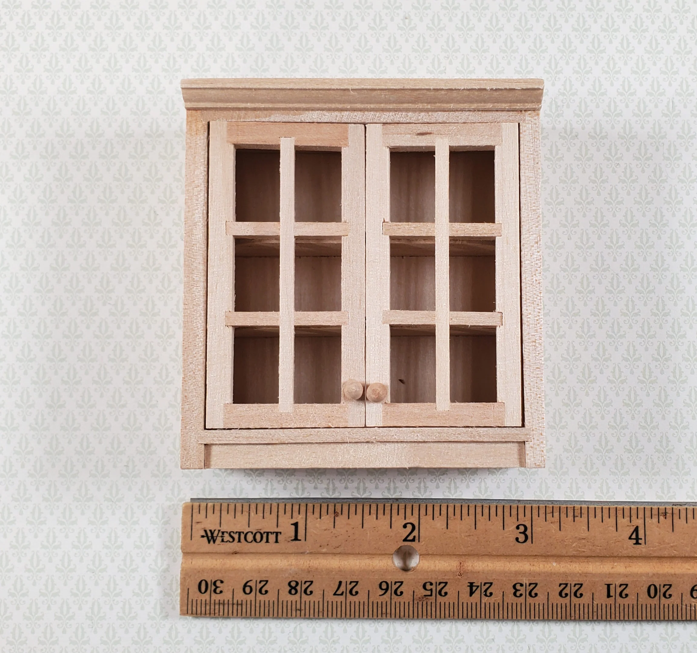 Dollhouse Upper Kitchen Cabinet Unpainted 1:12 Scale Hanging Miniature Cupboard - Image 5