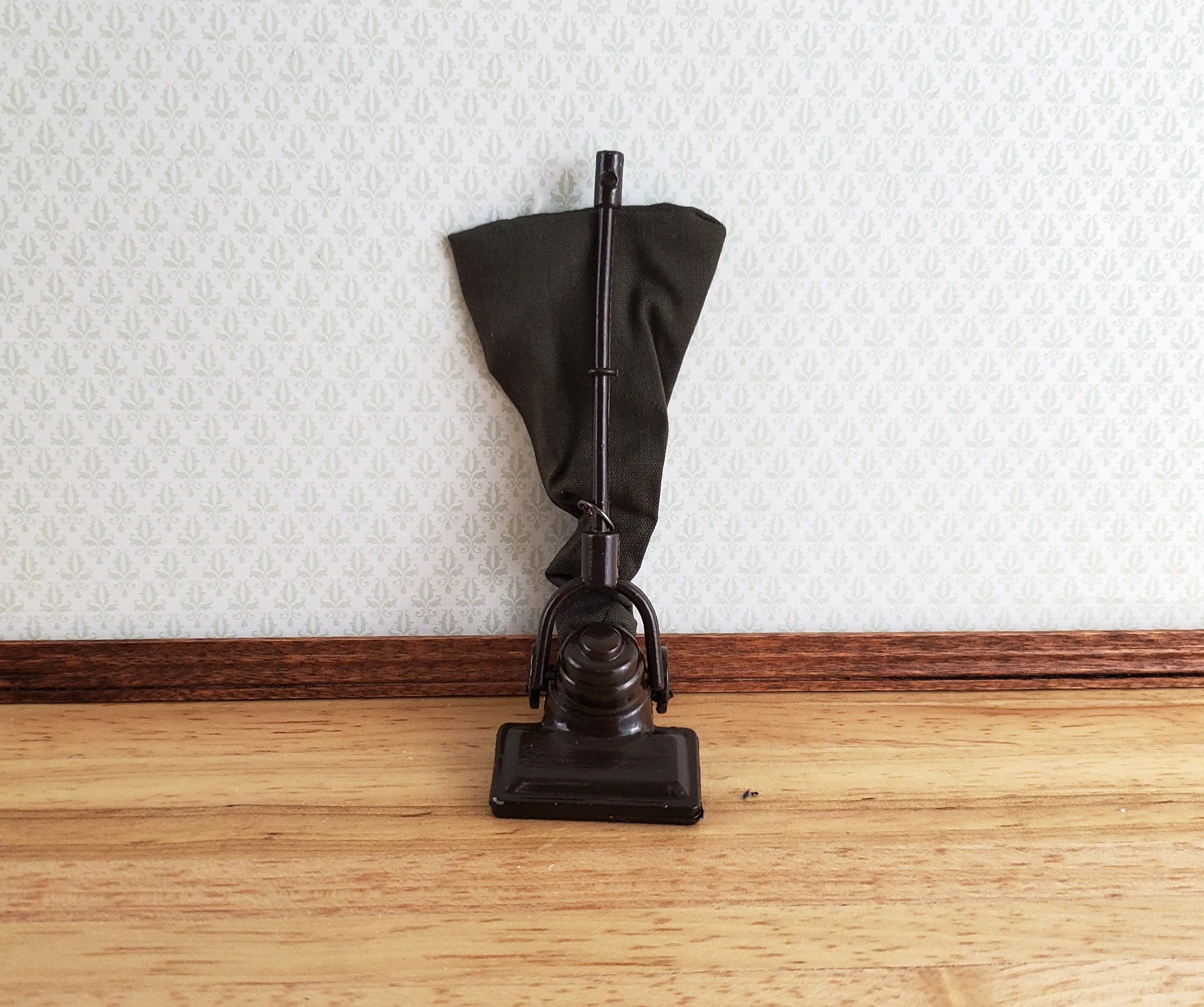 Dollhouse Vacuum Upright with Bag Vintage 1930s Style Metal 1:12 Scale Miniature