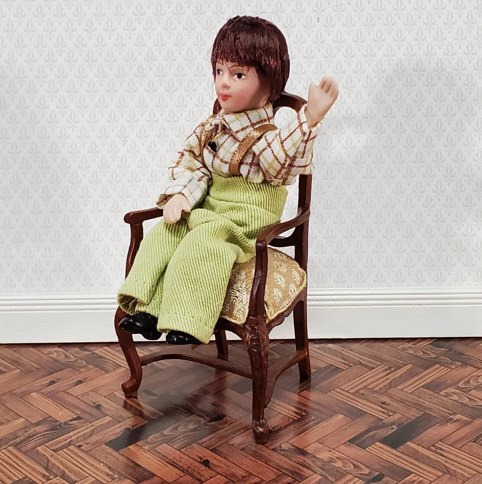 Dollhouse Victorian Boy Son Doll Porcelain Semi-Poseable 1:12 Scale Miniature - Image 4