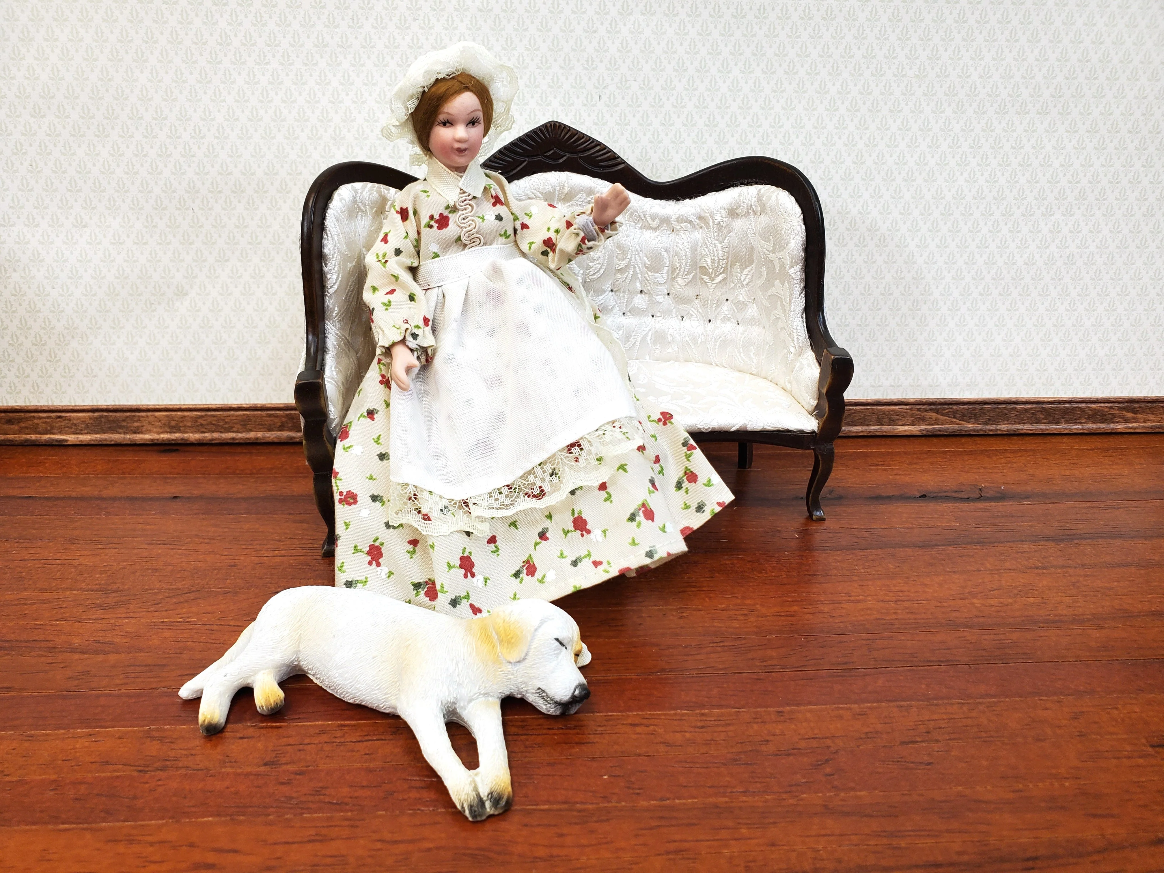 Dollhouse Victorian Maid Housekeeper Nanny Doll Poseable 1:12 Scale Miniatures - Image 2