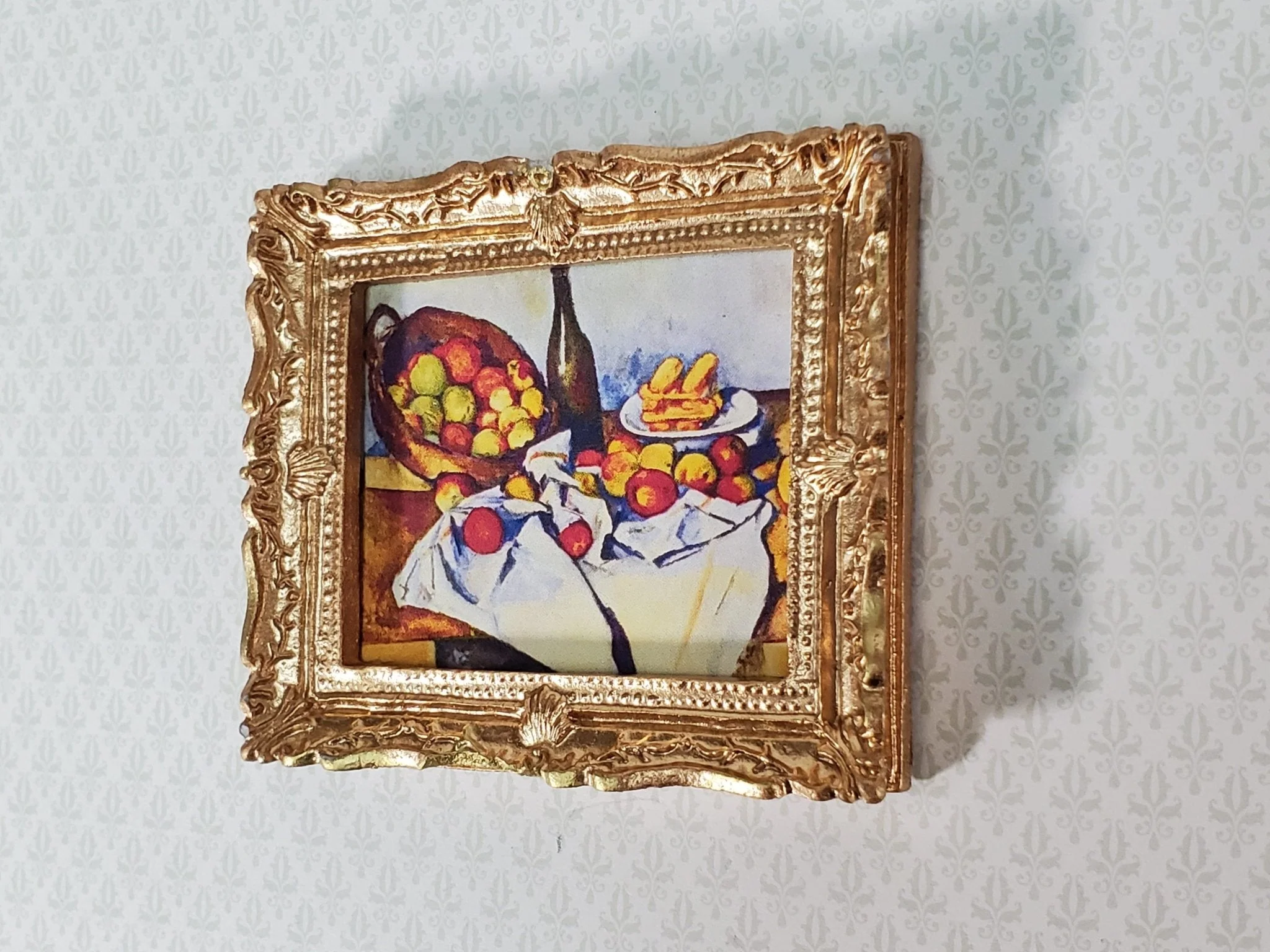 Dollhouse Vincent Cezanne Basket of Apples Still Life Framed Print 1:12 Scale Handmade - Image 2