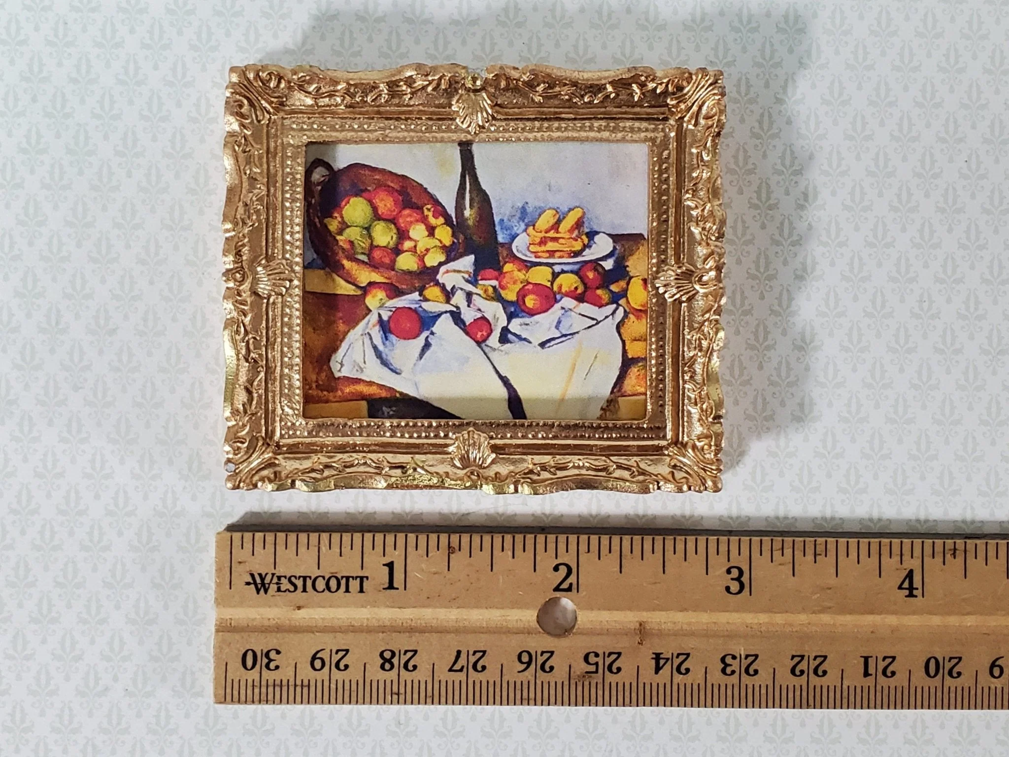 Dollhouse Vincent Cezanne Basket of Apples Still Life Framed Print 1:12 Scale Handmade - Image 5