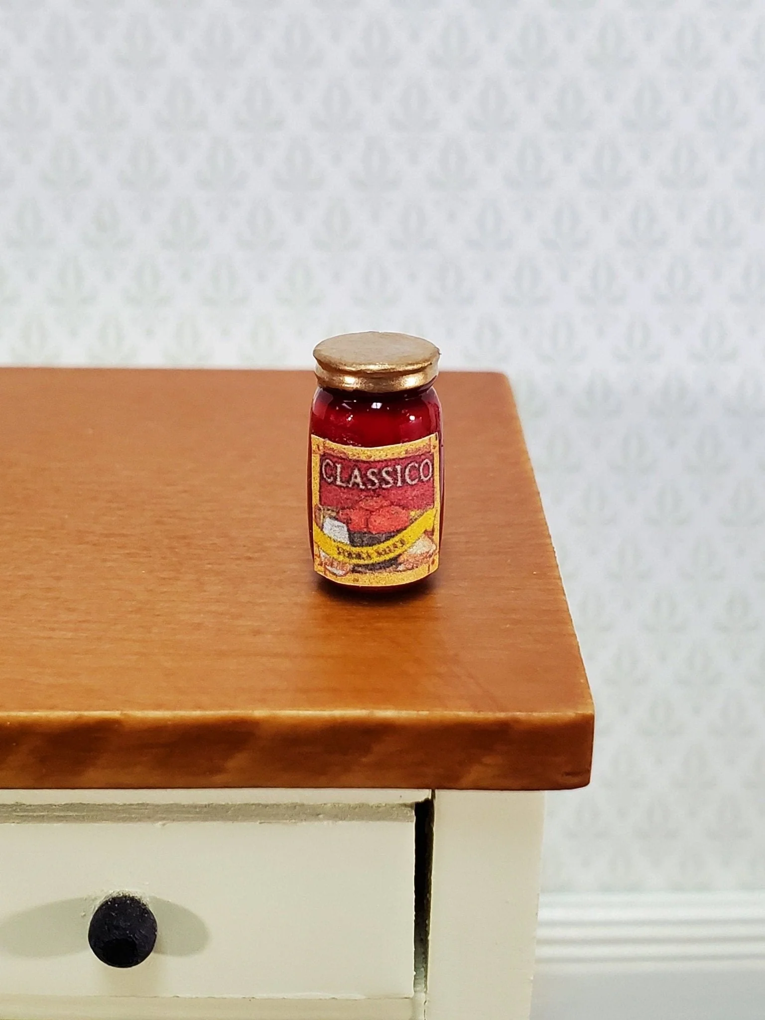 Dollhouse Vodka Pasta Sauce Classico Jar 1:12 Scale Modern Miniature Kitchen Food