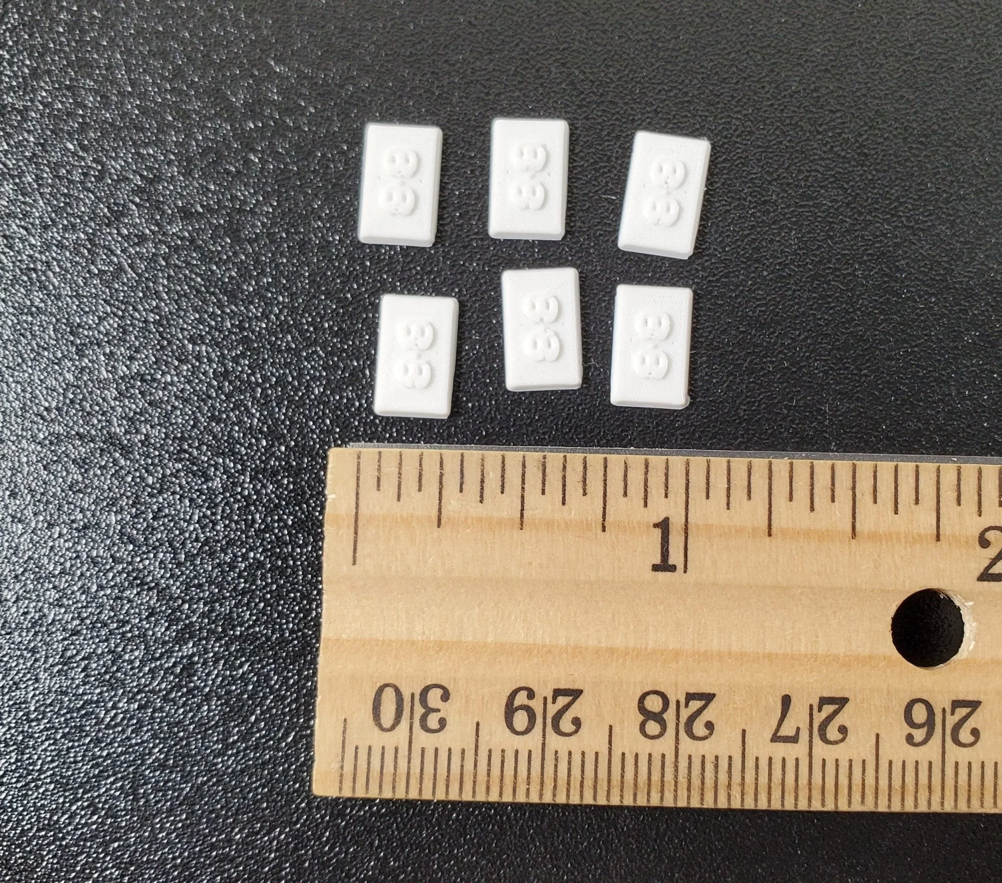 Dollhouse Wall Outlets Tiny Plug Set of 6 1:12 Scale Modern Miniatures - Image 3