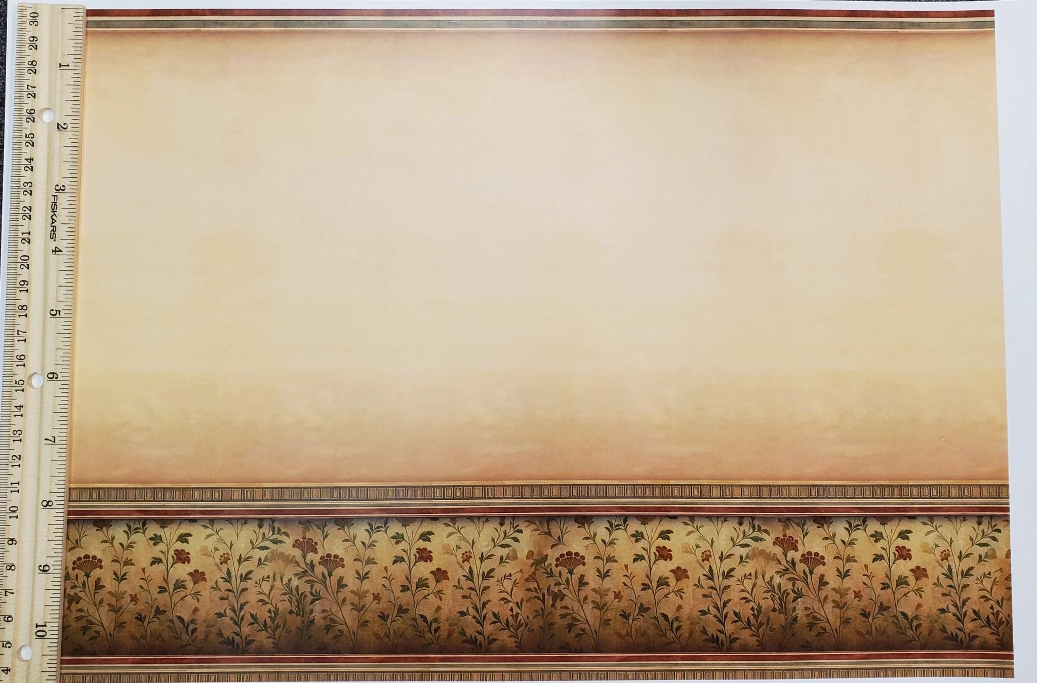 Dollhouse Wallpaper Antique Blooms Beige Aged Botanicals 1:12 Scale MiniatureCrush - Image 5