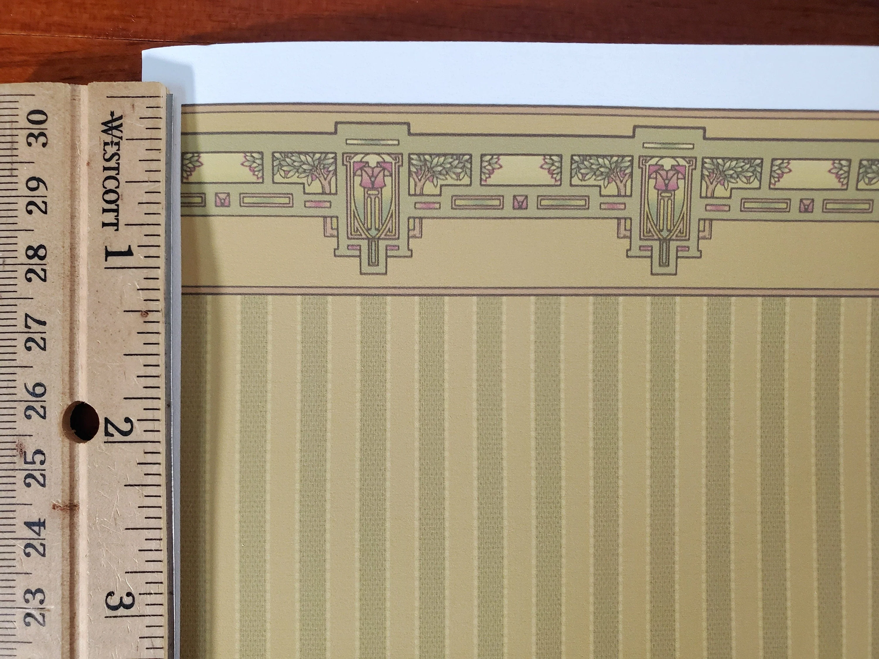 Dollhouse Wallpaper Apple Tree Frieze Arts Crafts Bradbury & Bradbury 1:12 Scale - Image 3