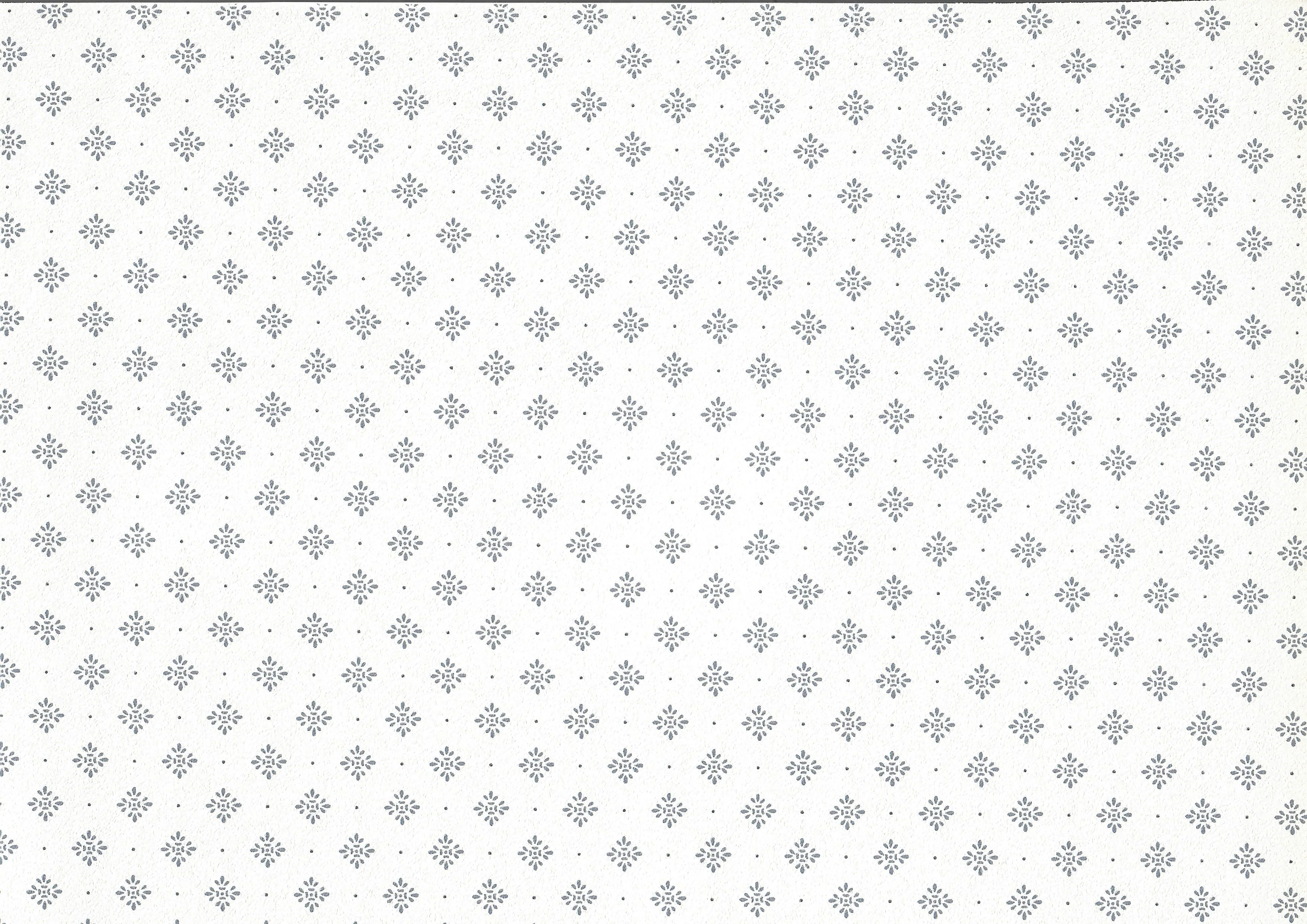 Dollhouse Wallpaper Blue Diamond Stencil on White 3 Sheets 1:12 Scale Miniature