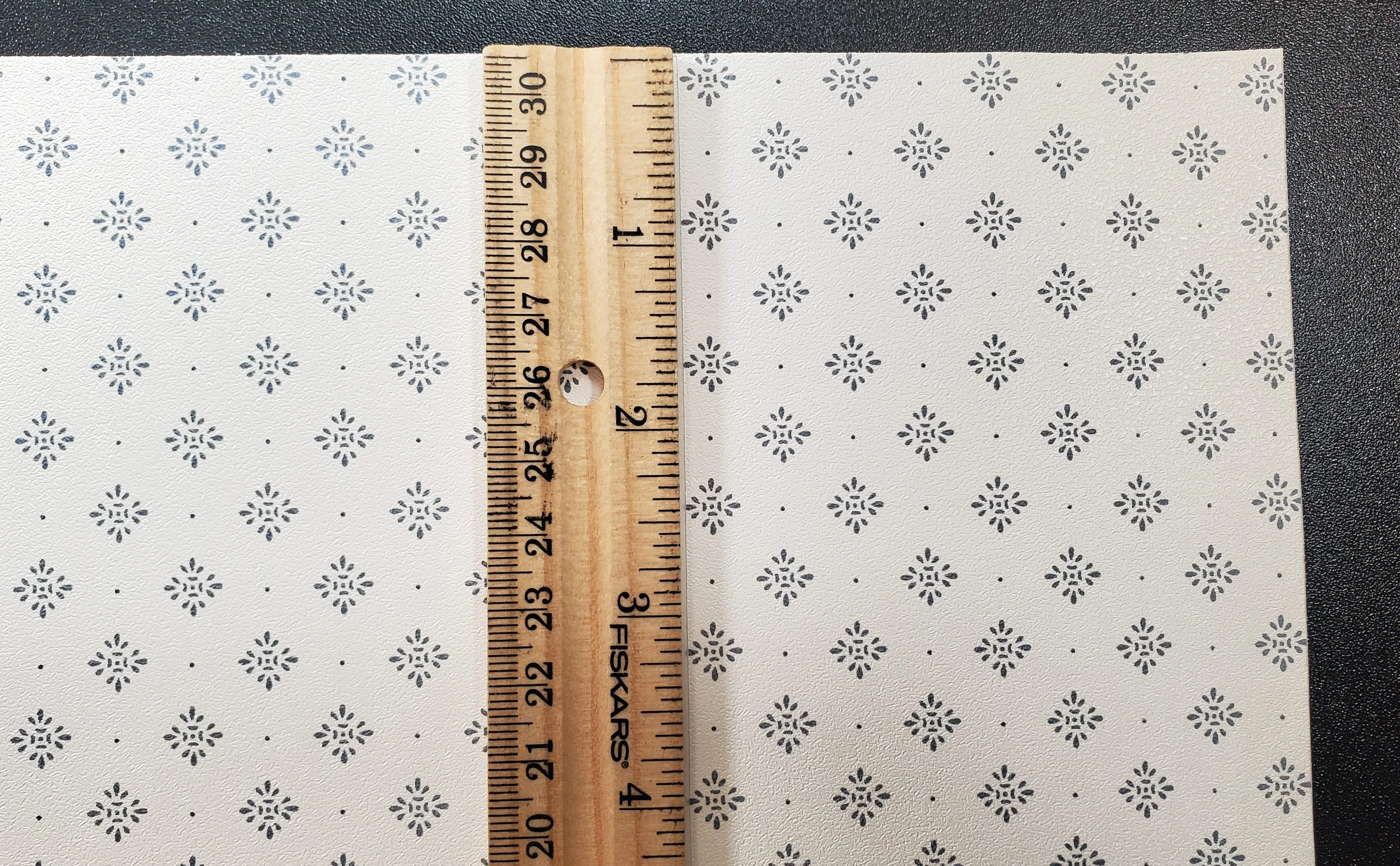 Dollhouse Wallpaper Blue Diamond Stencil on White 3 Sheets 1:12 Scale Miniature - Image 3