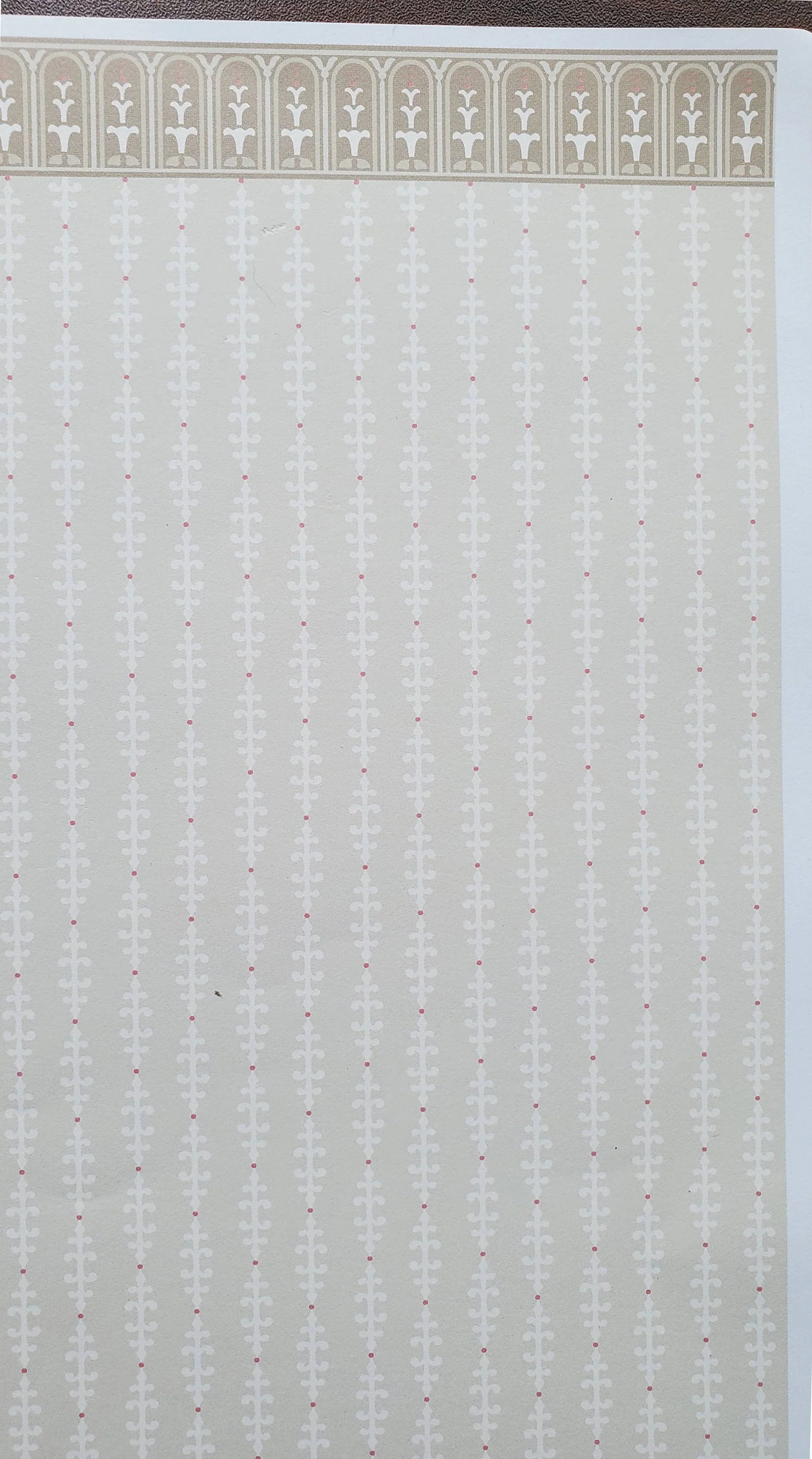 Dollhouse Wallpaper Brodnax "Billingsley" Arts & Crafts Neutral 1:12 Scale Miniature - Image 2