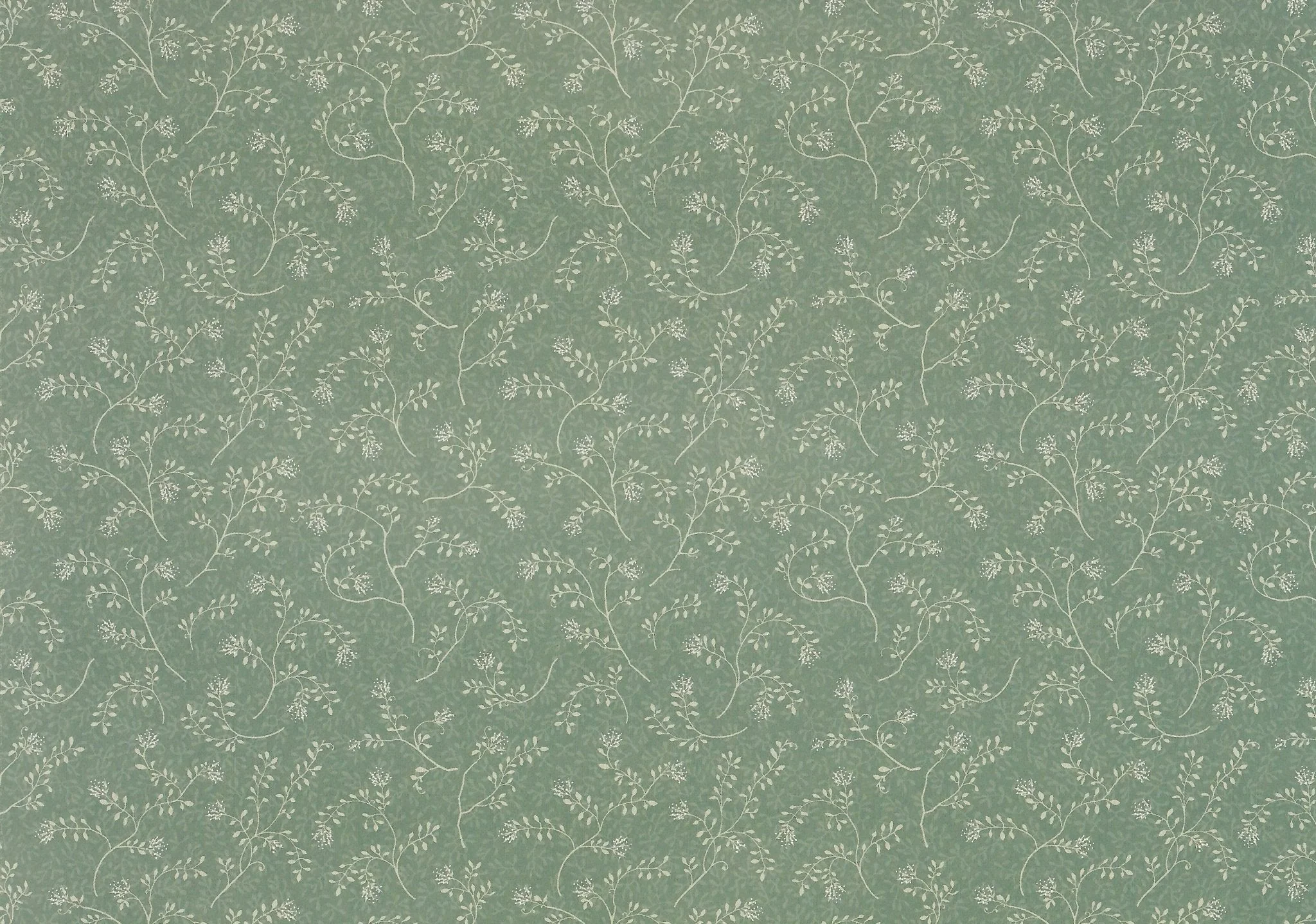 Dollhouse Wallpaper Brodnax Dark Green Vines Leaves "Midnight Garden" 1:12 Scale Miniature