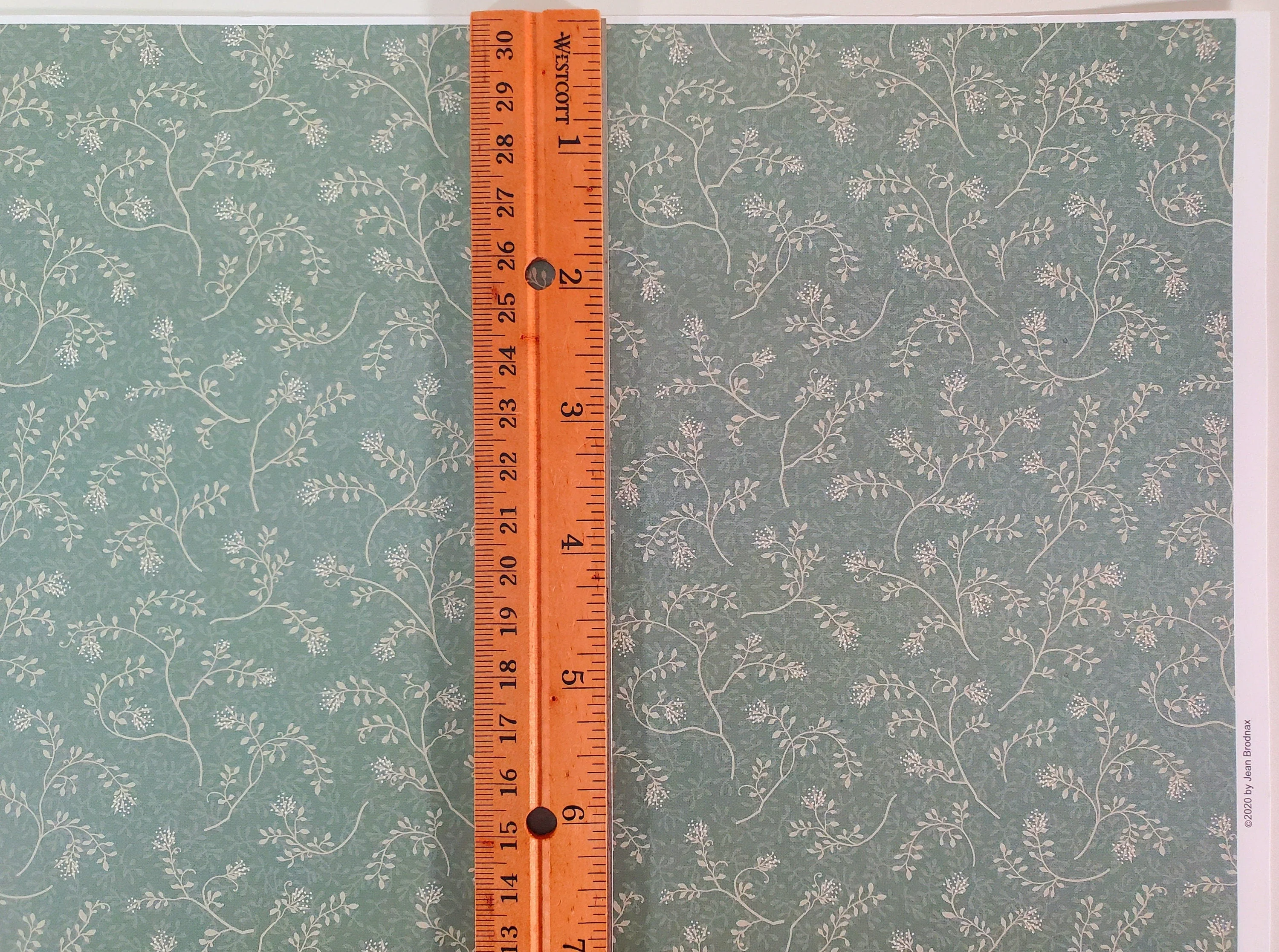 Dollhouse Wallpaper Brodnax Dark Green Vines Leaves "Midnight Garden" 1:12 Scale Miniature - Image 3