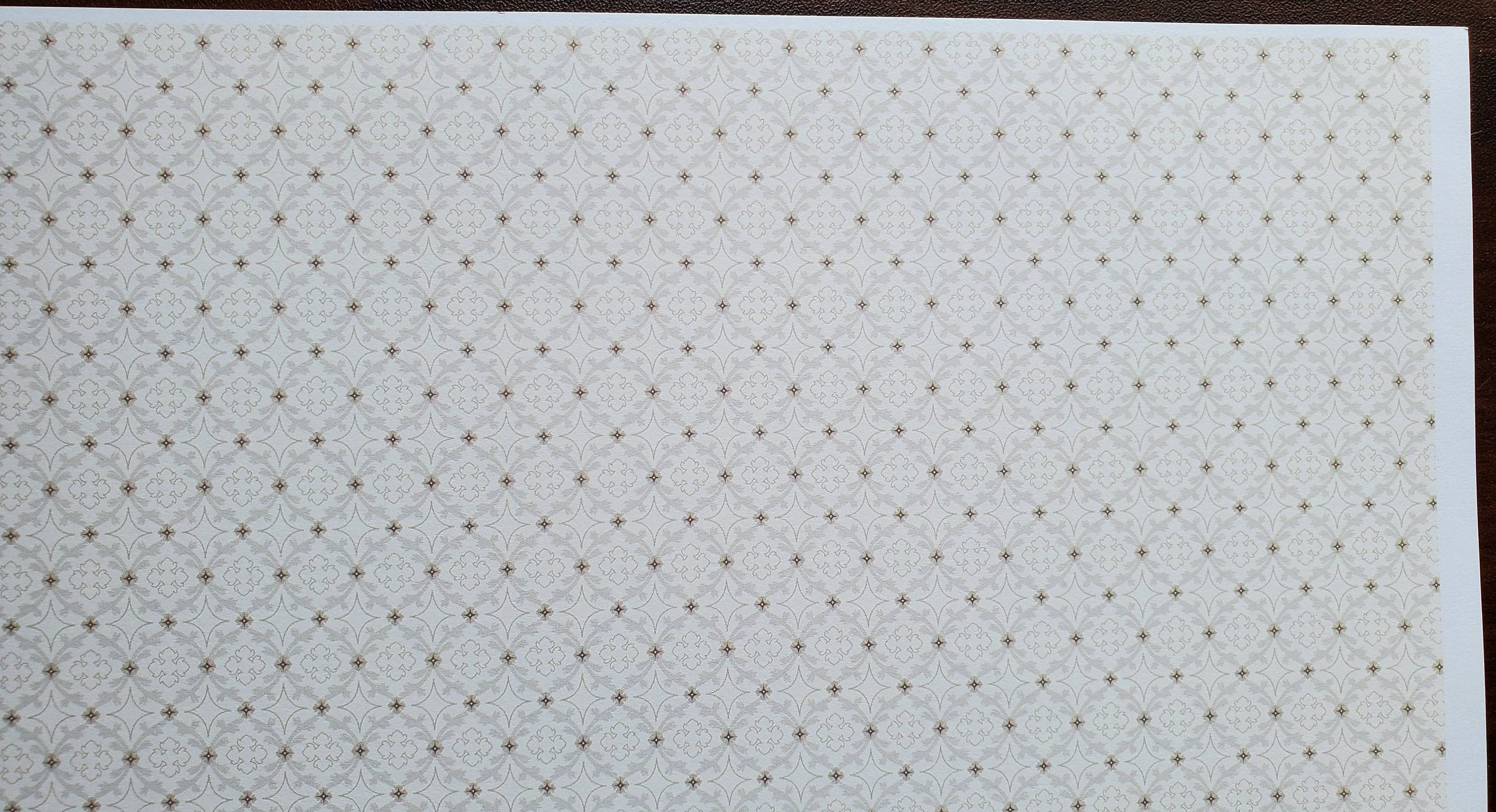 Dollhouse Wallpaper Brodnax "Gathering" Beige Cream Neutral 1:12 Scale Miniature - Image 2