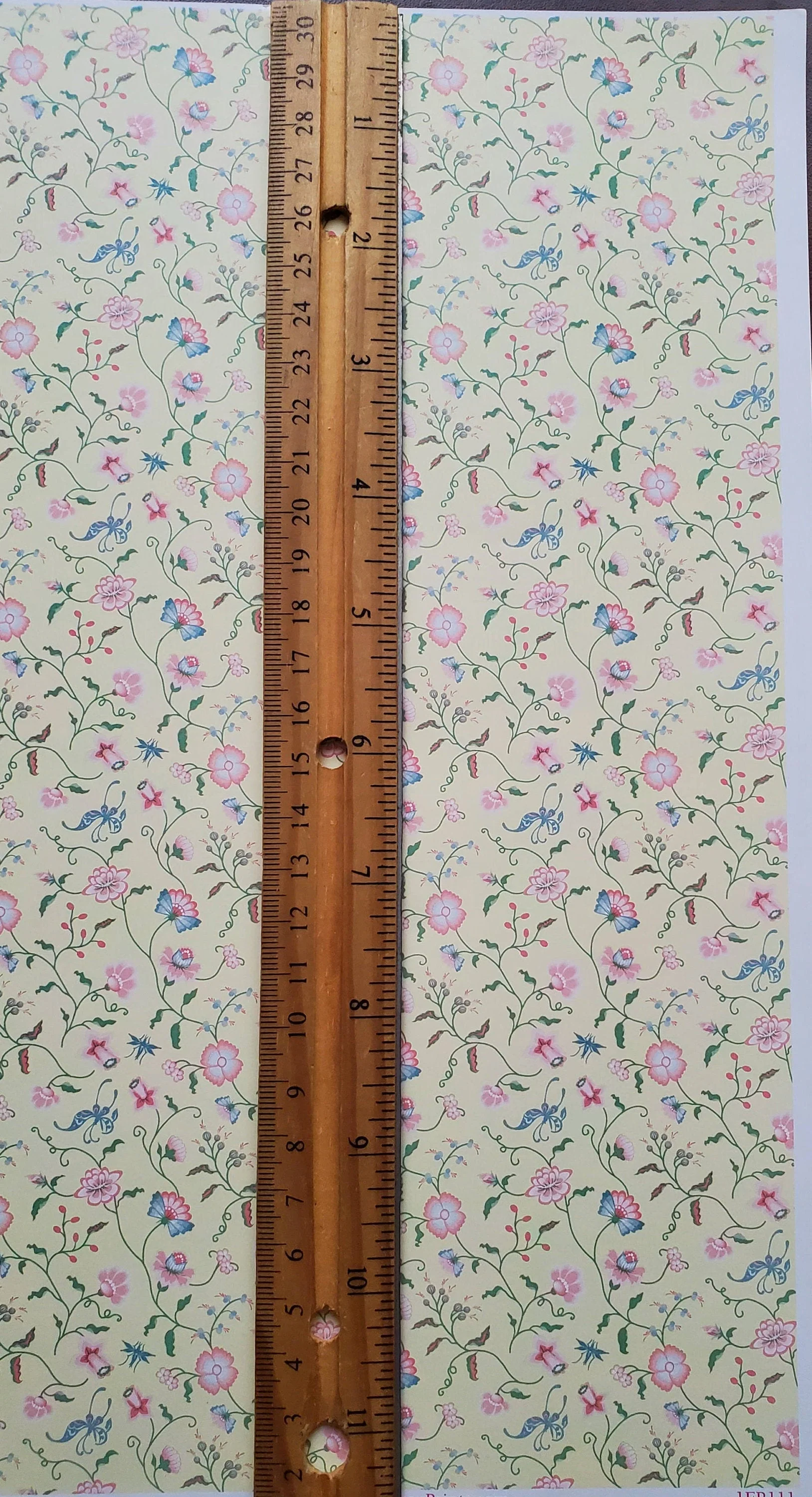 Dollhouse Wallpaper Brodnax "Papillon" Pale Yellow Floral 1:12 Scale Miniature French Country - Image 3