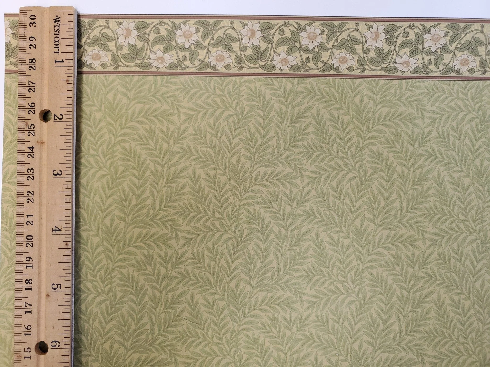 Dollhouse Wallpaper Clematis Leaves Arts and Crafts Bradbury & Bradbury 1:12 Scale - Image 3