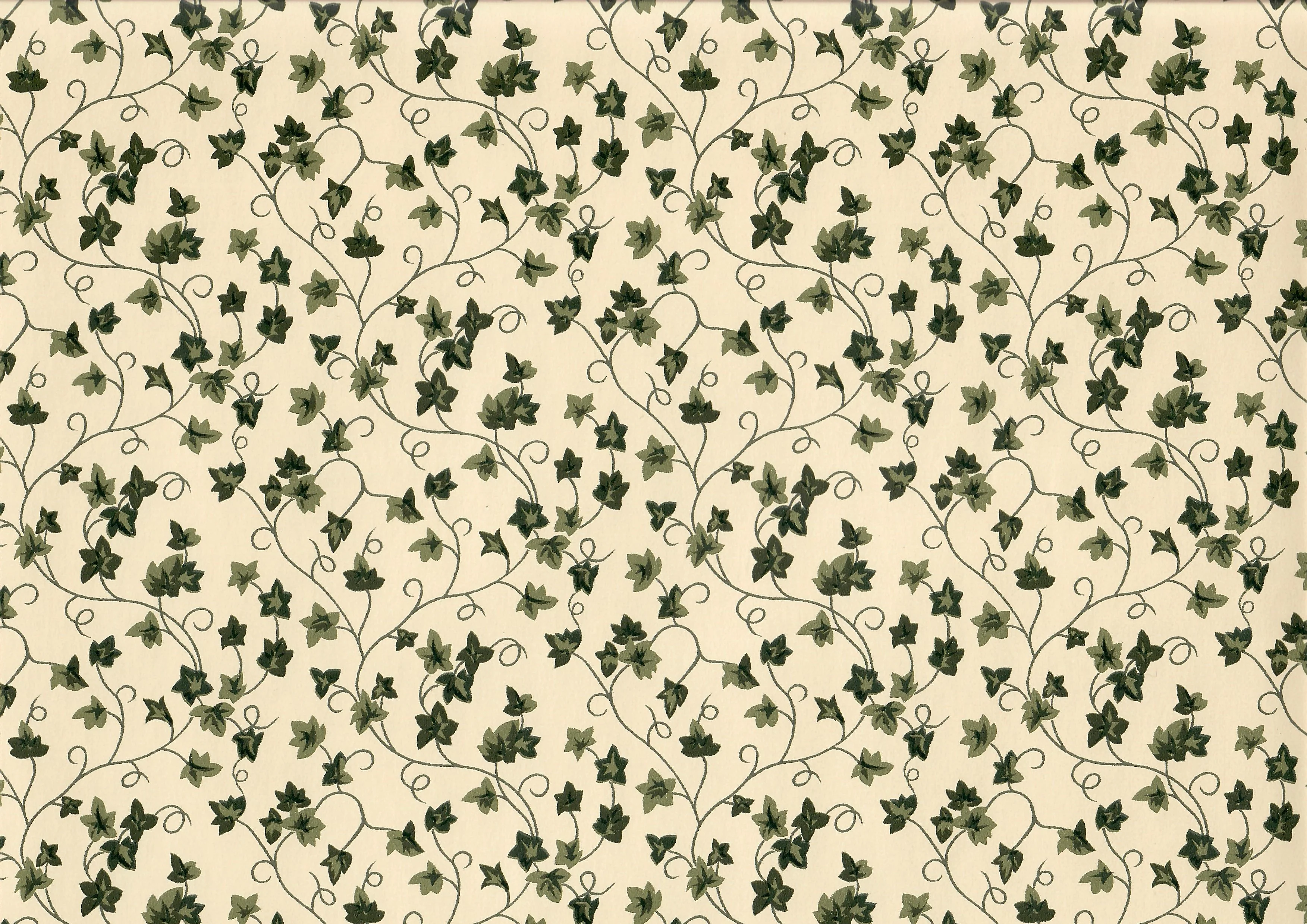 Dollhouse Wallpaper Climbing Ivy Beige 3 Sheets 1:12 Scale Miniature