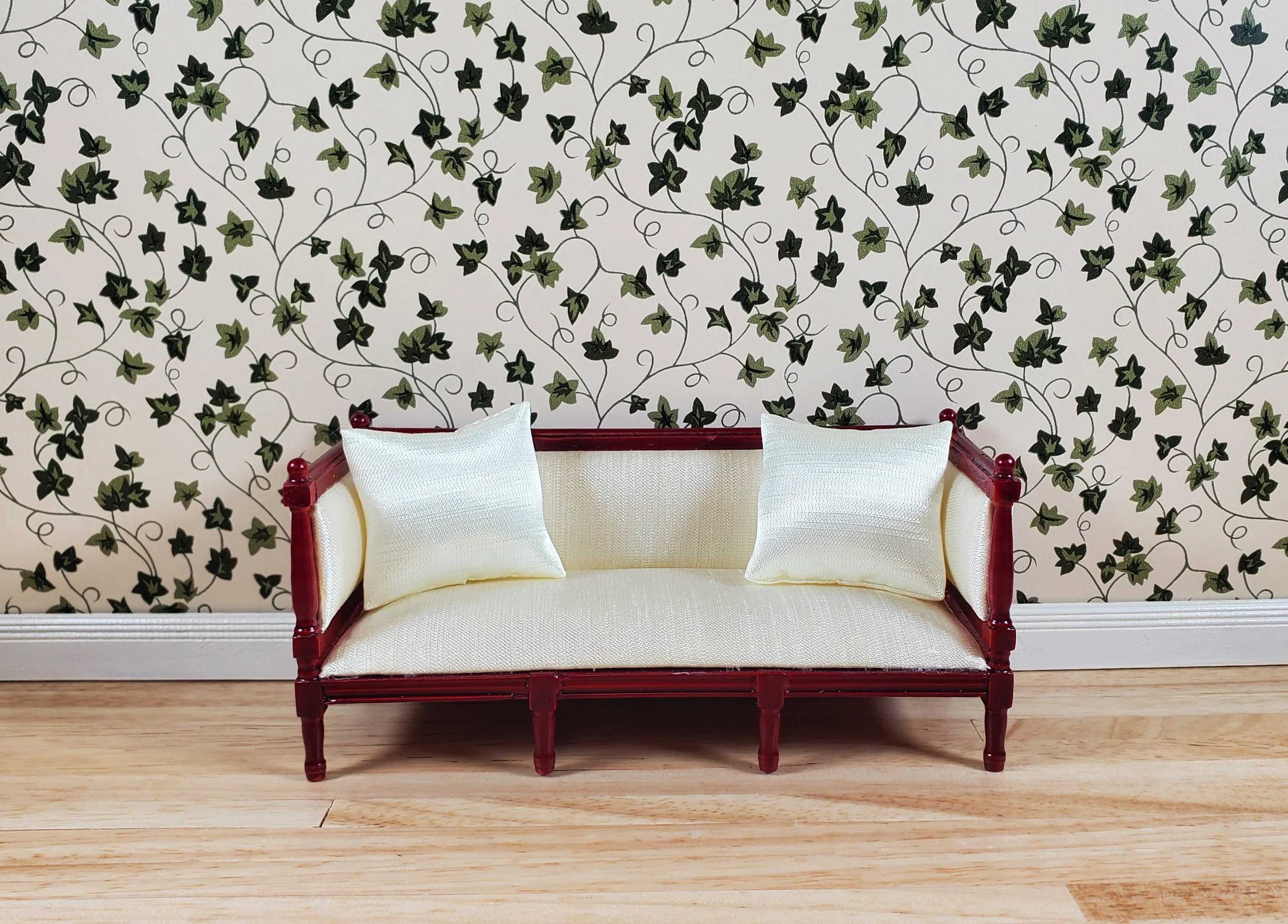 Dollhouse Wallpaper Climbing Ivy Beige 3 Sheets 1:12 Scale Miniature - Image 2