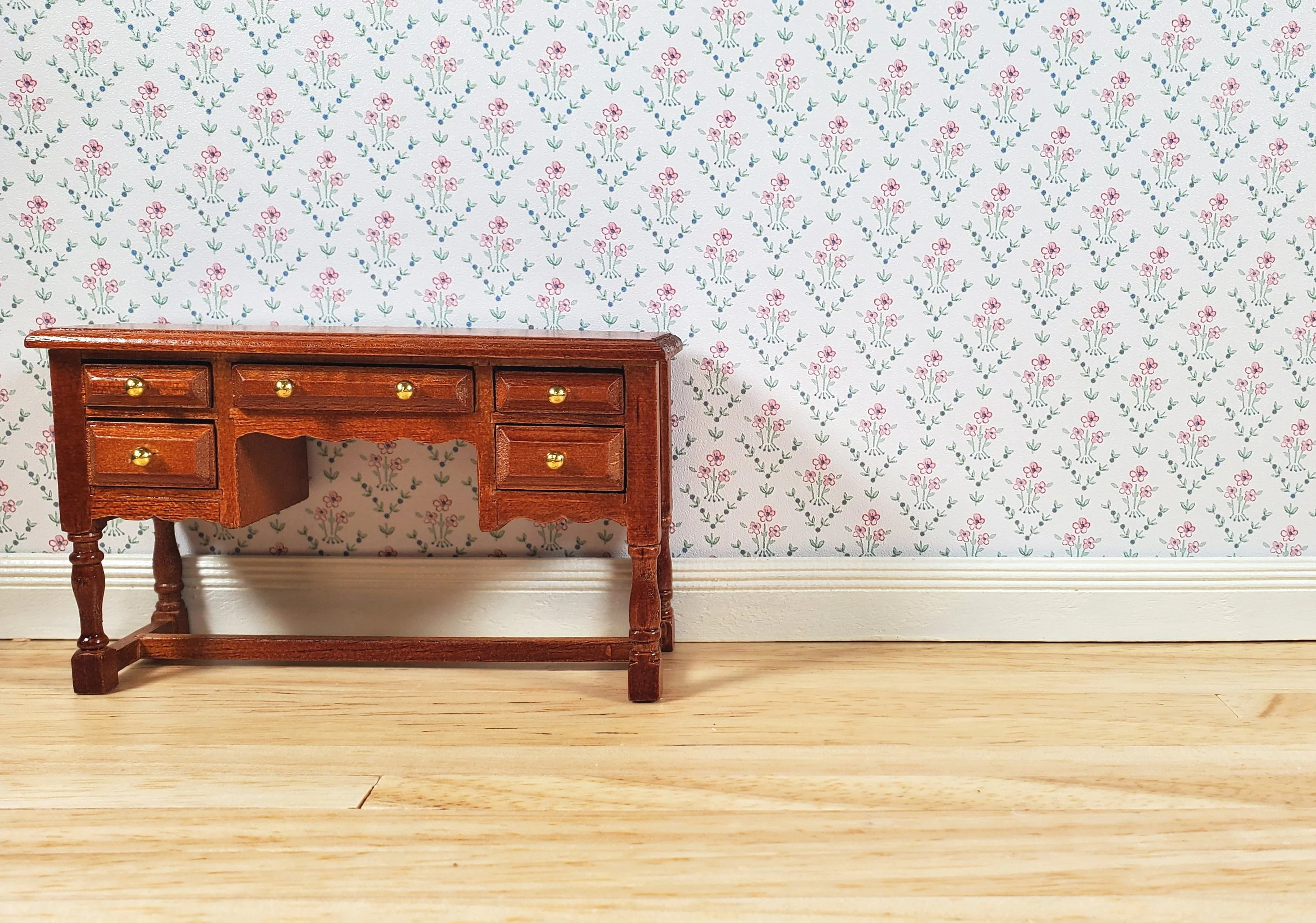 Dollhouse Wallpaper Dainty Daises 3 Sheets White Pink Green Blue - Image 2