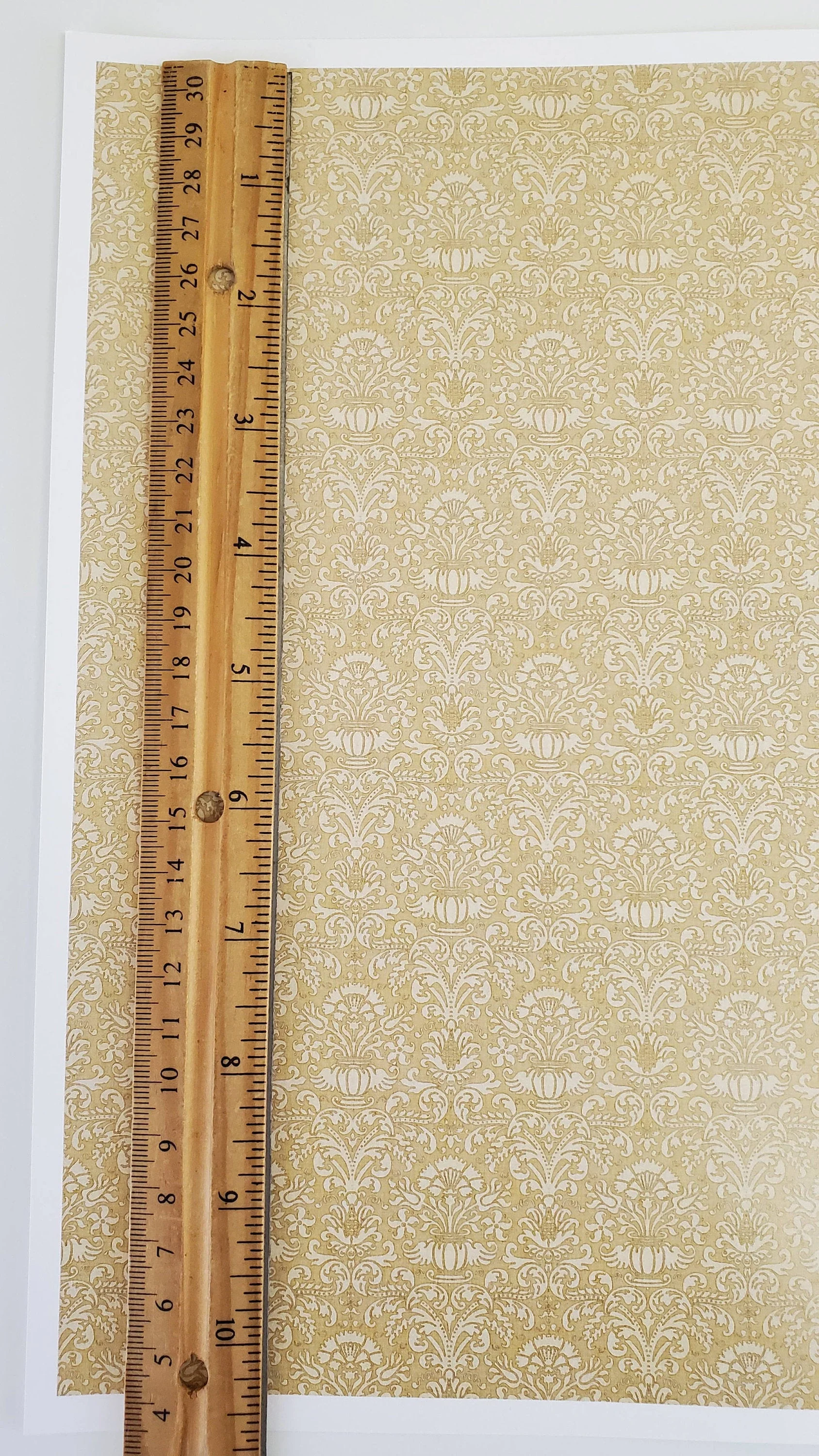 Dollhouse Wallpaper Damask Dark Gold/Beige Victorian 1:12 Scale Itsy Bitsy Miniatures - Image 3