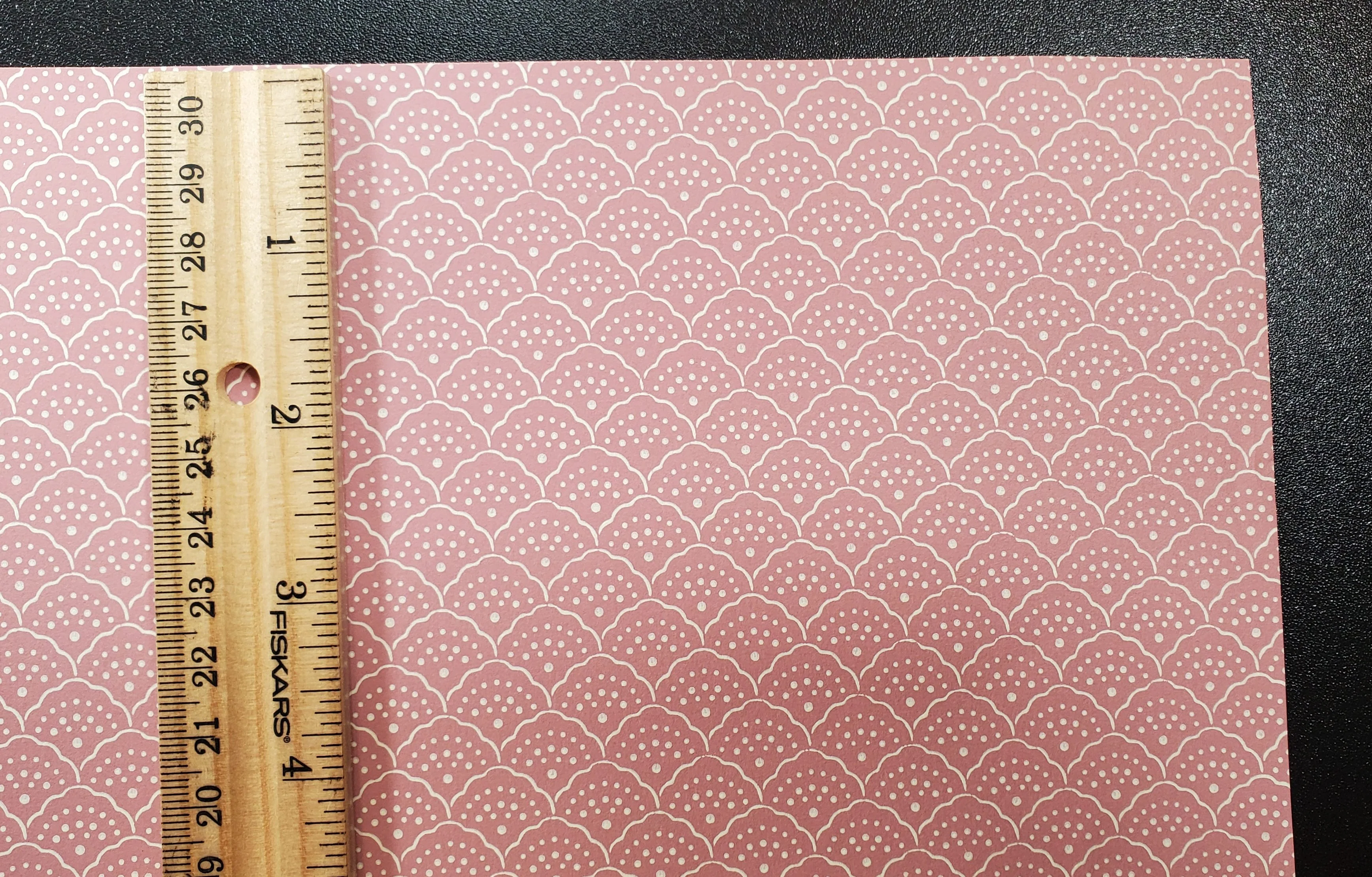 Dollhouse Wallpaper Dusty Rose Scalloped Fan 3 Sheets 1:12 Scale Miniature - Image 3