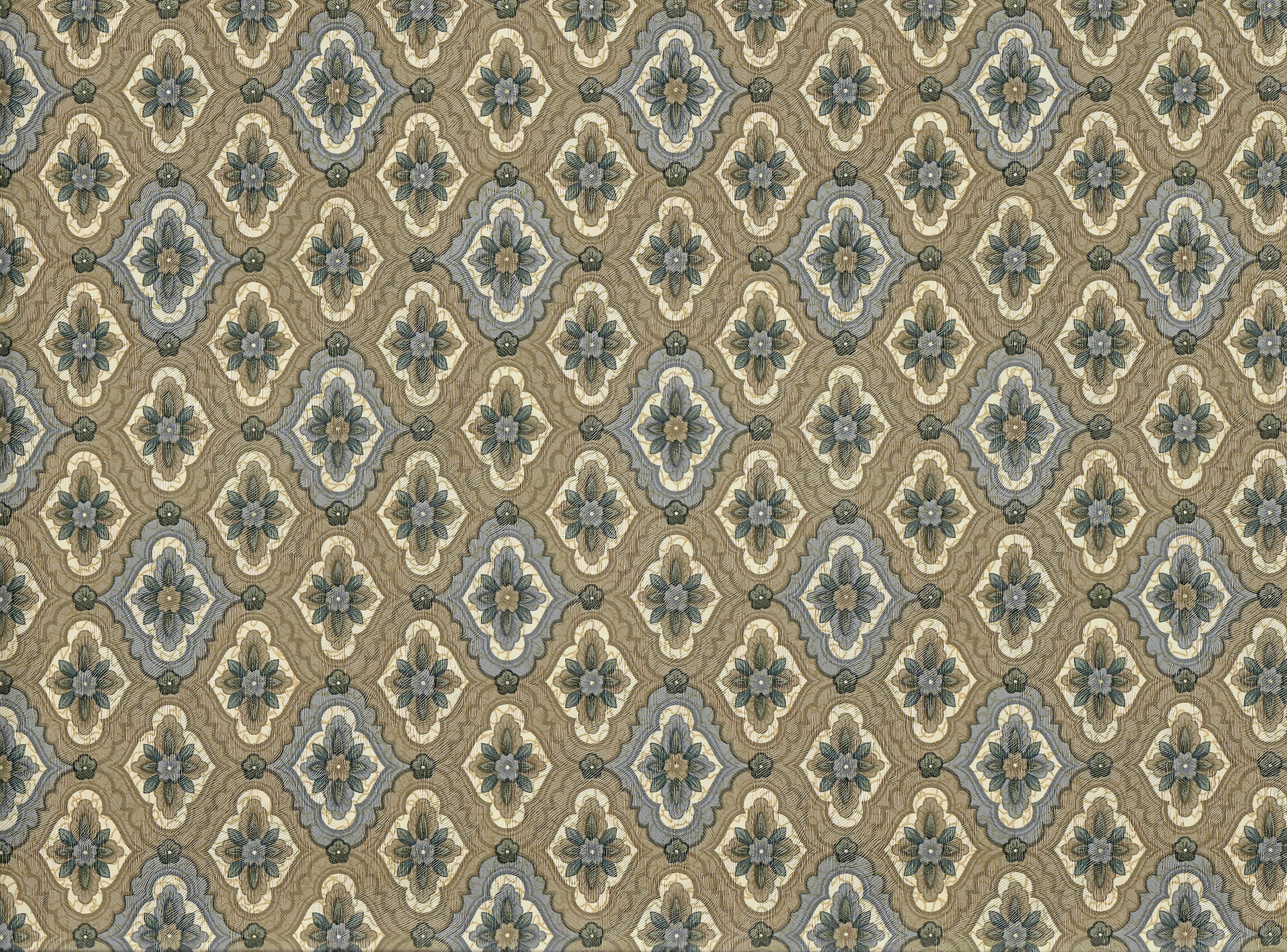 Dollhouse Wallpaper Floral Medallion Beige 3 Sheets 1:12 Scale Miniature