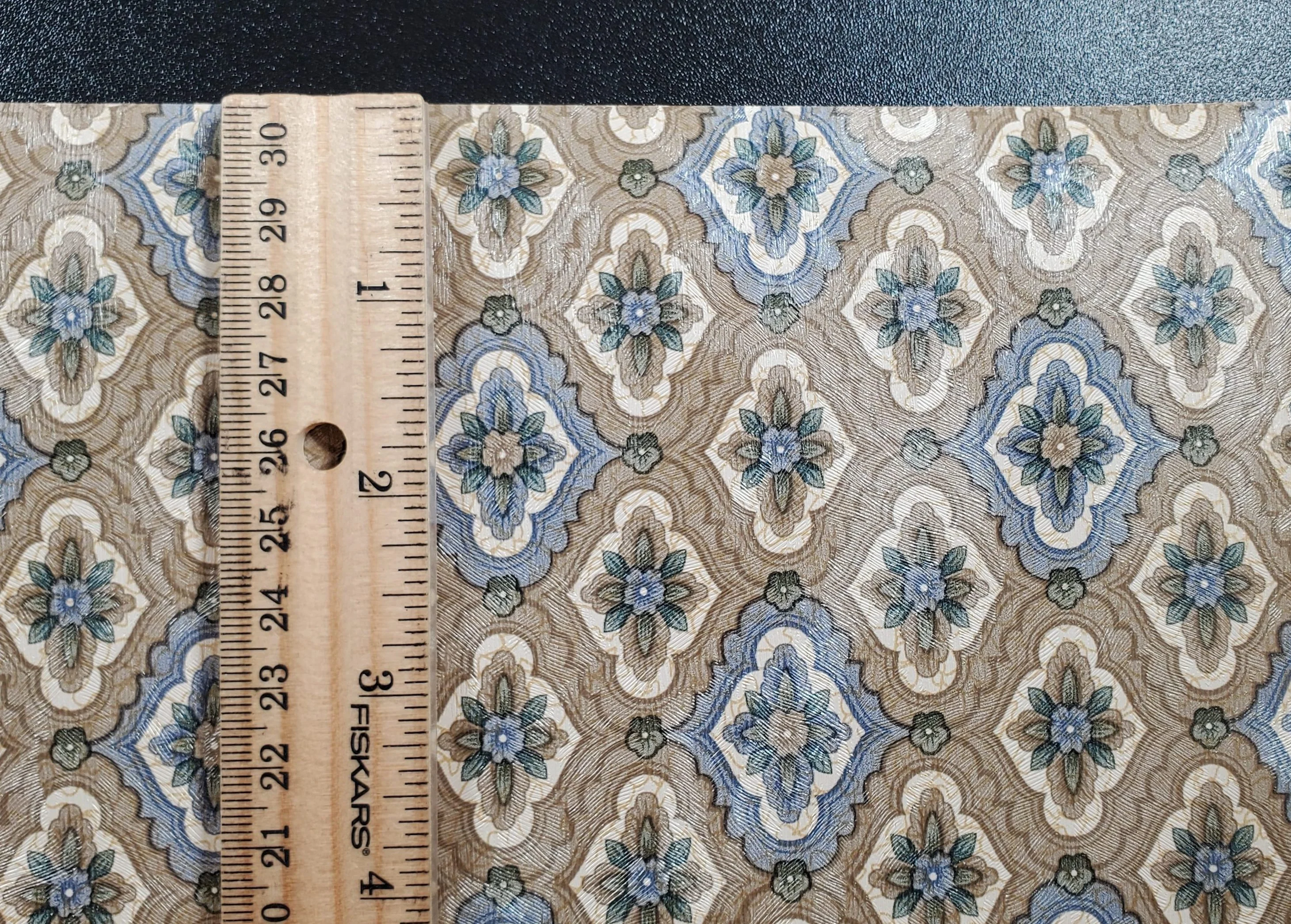 Dollhouse Wallpaper Floral Medallion Beige 3 Sheets 1:12 Scale Miniature - Image 3