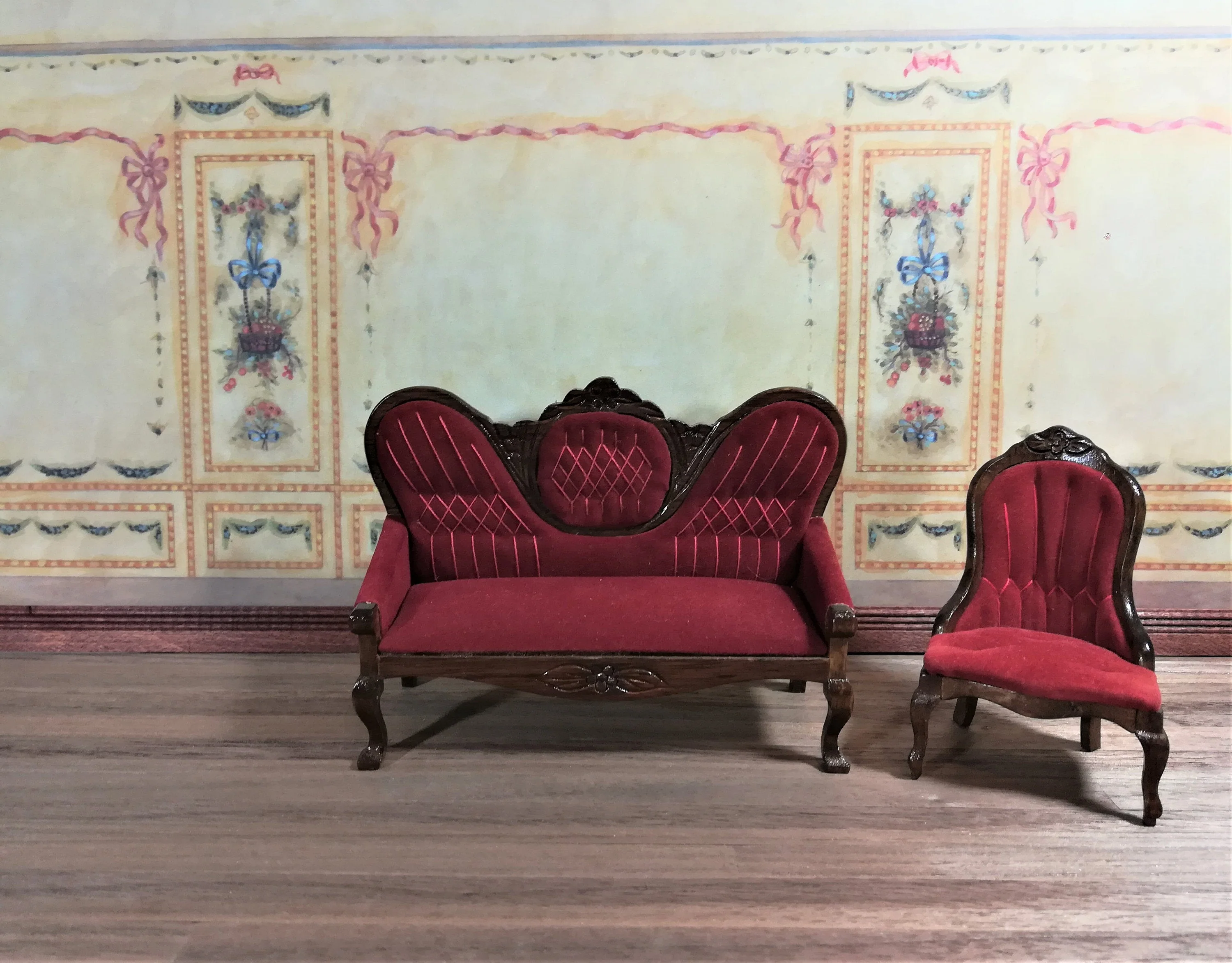 Dollhouse Wallpaper Fruit & Flowers Mural by Jackson's Miniatures 1:12 Scale Miniature - Image 3
