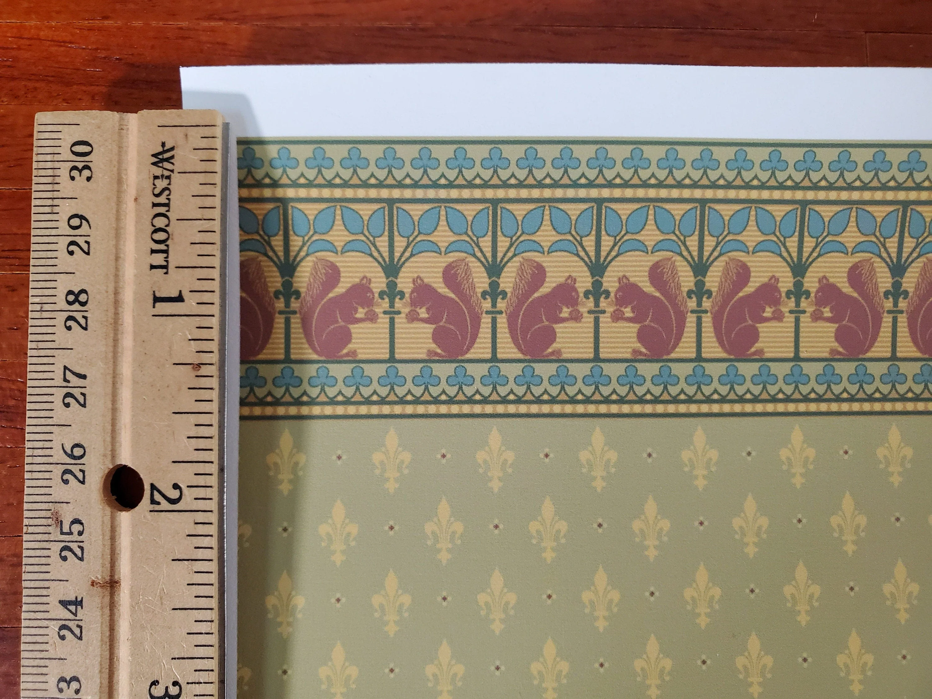 Dollhouse Wallpaper Gothic Squirrel Frieze Bradbury & Bradbury 1:12 Scale - Image 3