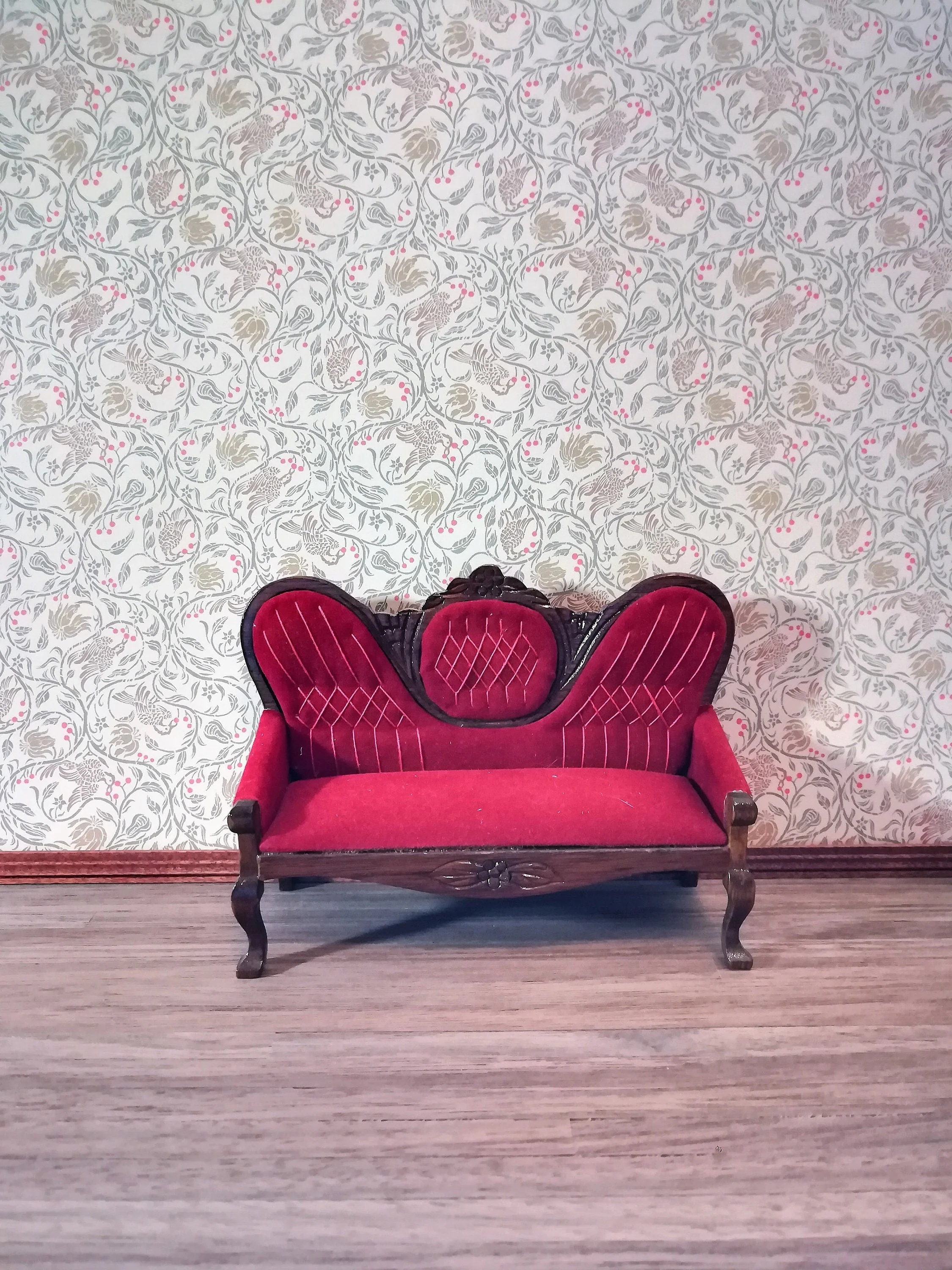 Dollhouse Wallpaper Jackson's Miniatures "Birds & Berries" 1:12 Scale Victorian Art Nouveau - Image 3