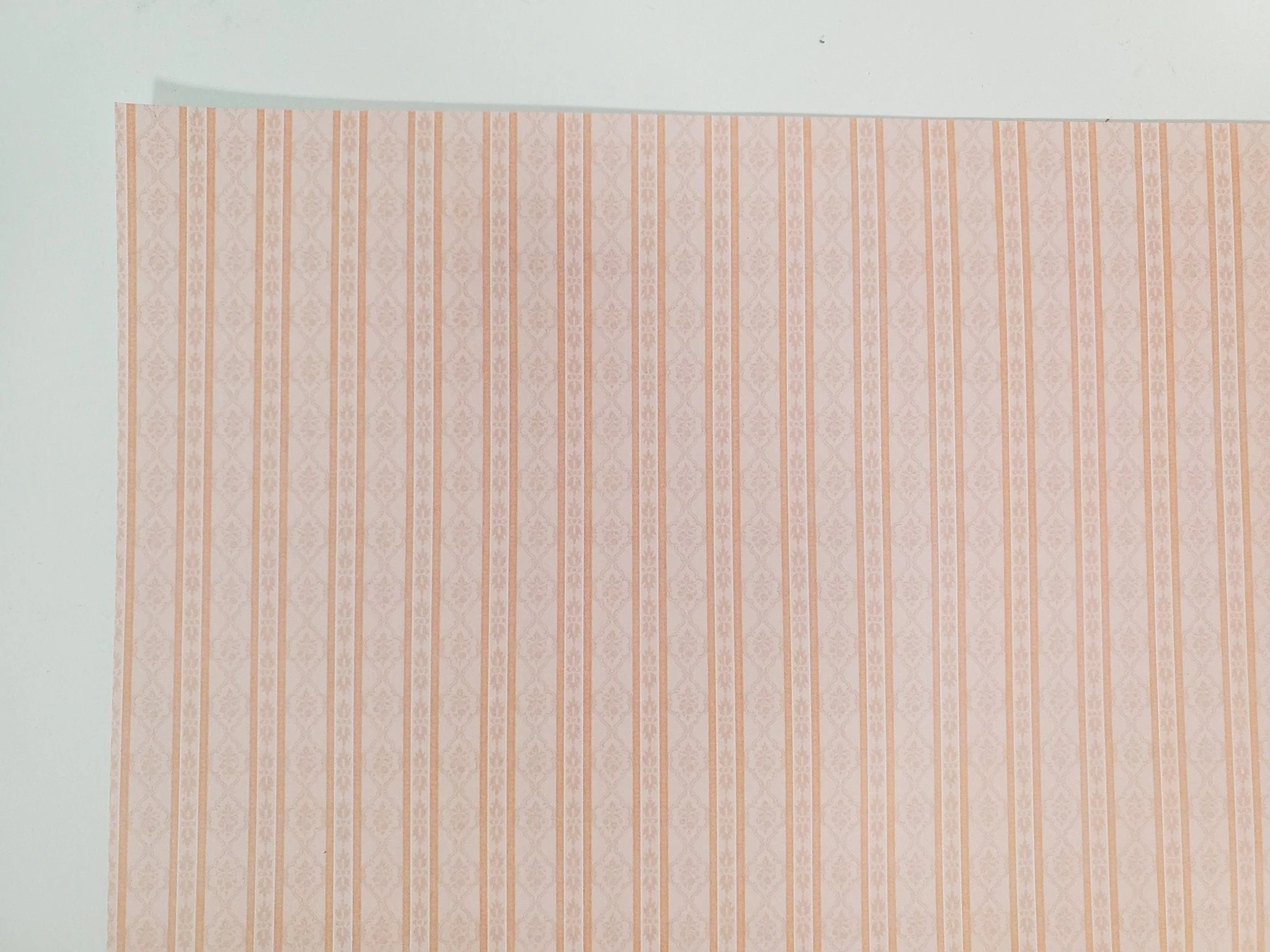 Dollhouse Wallpaper Pink Pale Subtle Stripes 3 Sheets 1:12 Scale Miniatures