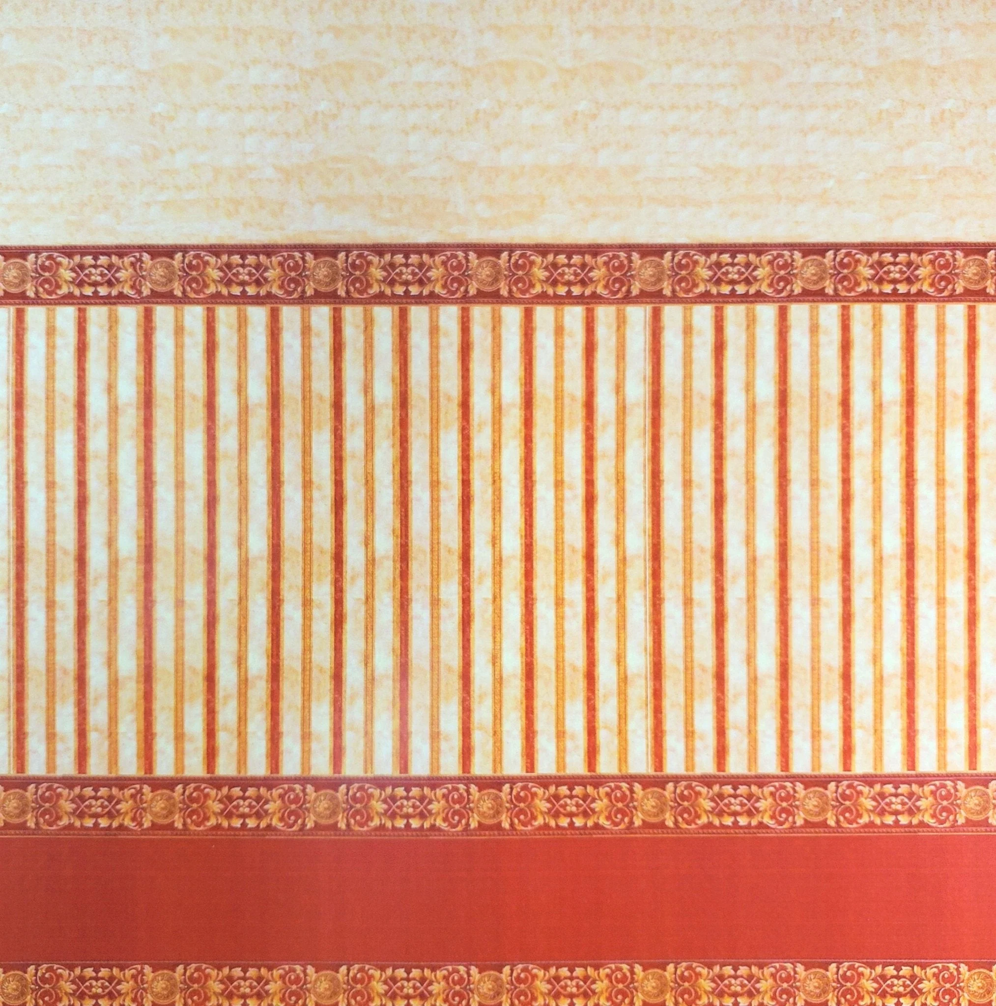 Dollhouse Wallpaper Red/Orange Rust Stripes 1:12 Scale World Model 35804 - Image 3