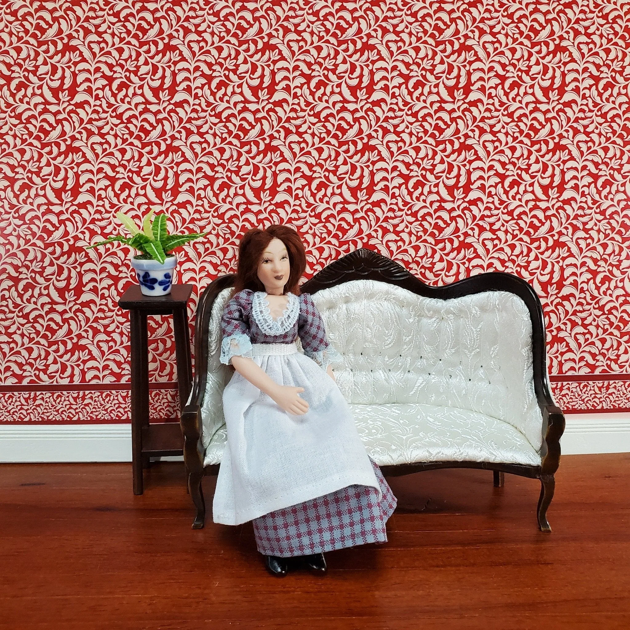 Dollhouse Wallpaper Reds Victorian Fern Leaves 1:12 Scale World Model 35602 - Image 4