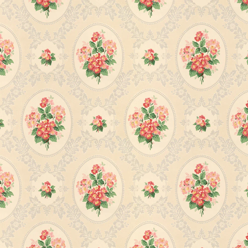 Dollhouse Wallpaper Rose Bouquet Bradbury & Bradbury 1:12 Scale