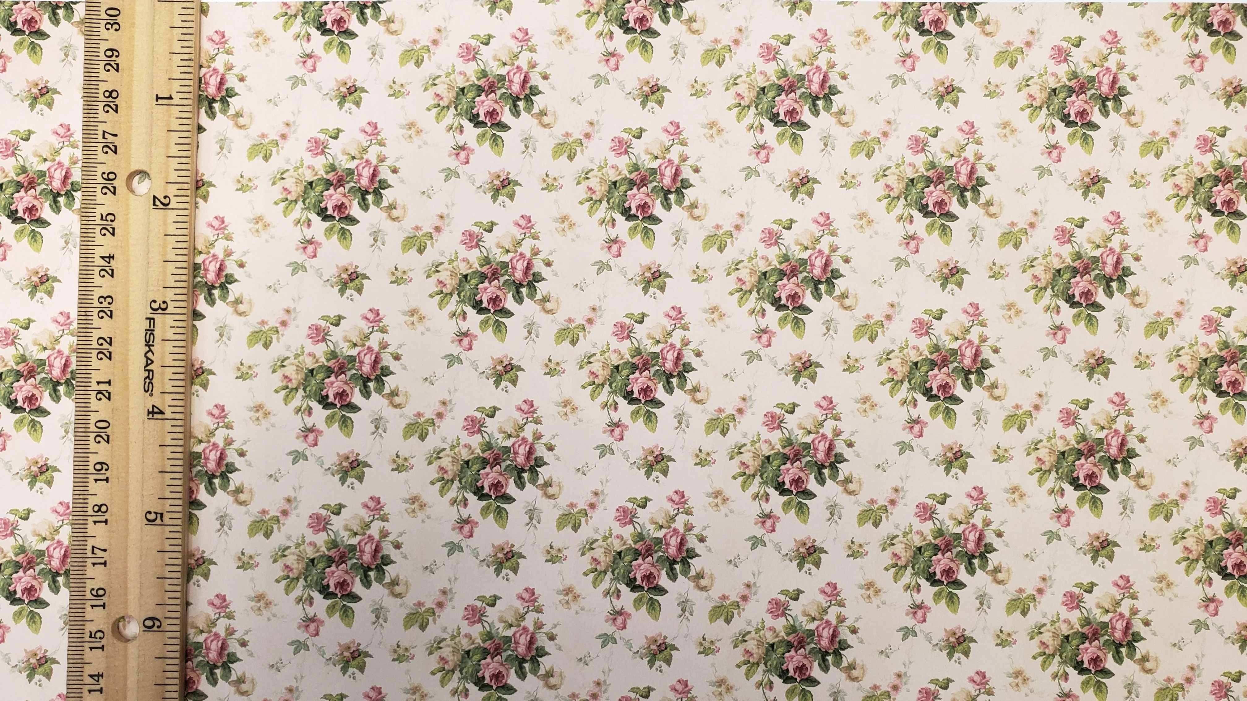 Dollhouse Wallpaper Rose Spray Bradbury & Bradbury 1:12 Scale Miniature - Image 4