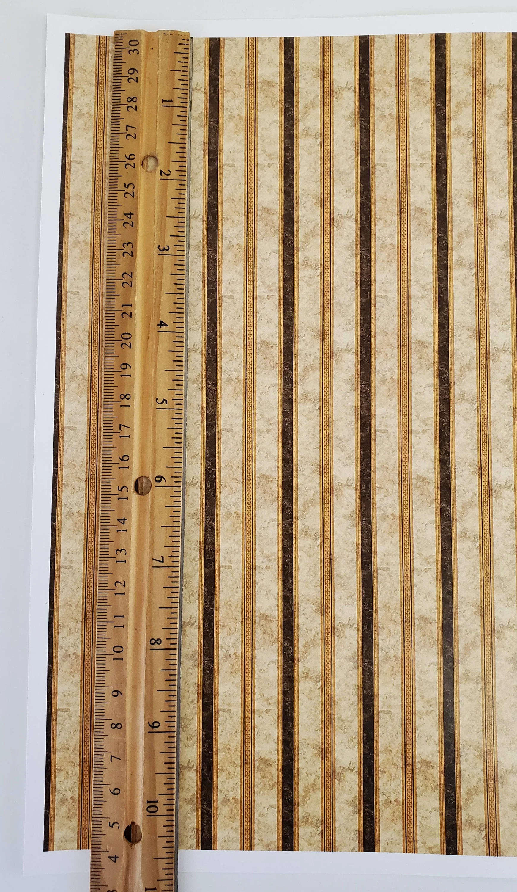 Dollhouse Wallpaper Striped Black Gold Brown 1:12 Scale Itsy Bitsy Miniatures - Image 3