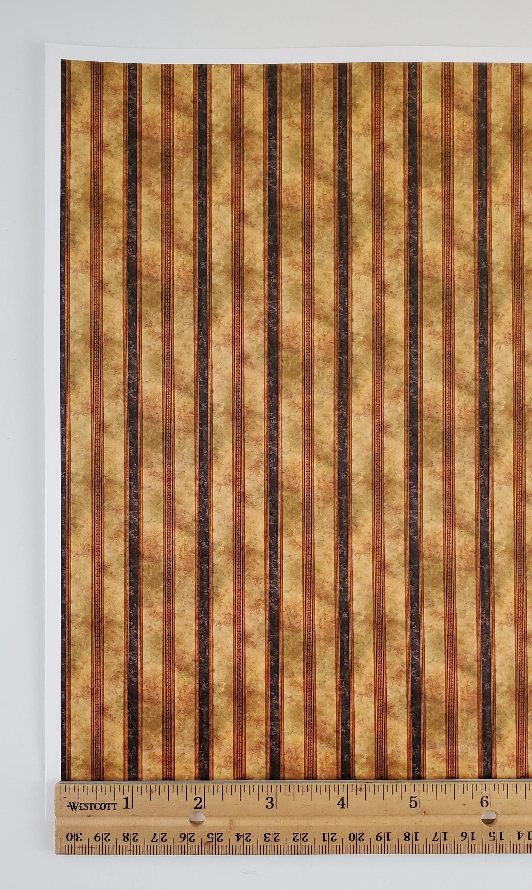 Dollhouse Wallpaper Striped Black Gold Darker 1:12 Scale Itsy Bitsy Miniatures - Image 3