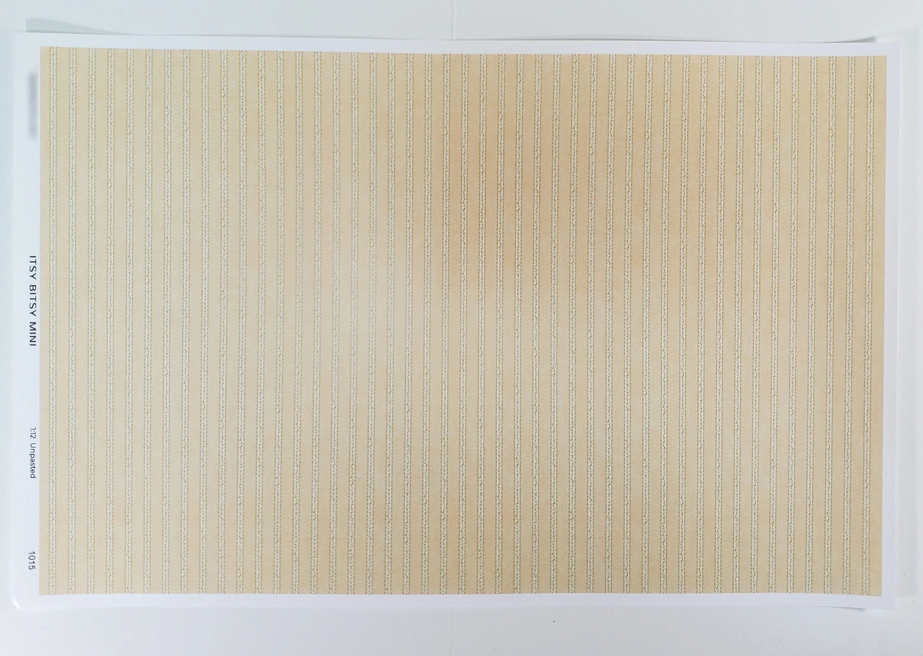 Dollhouse Wallpaper Stripes Green & Beige "Vine Stripe Green" 1:12 Scale Itsy Bitsy - Image 3