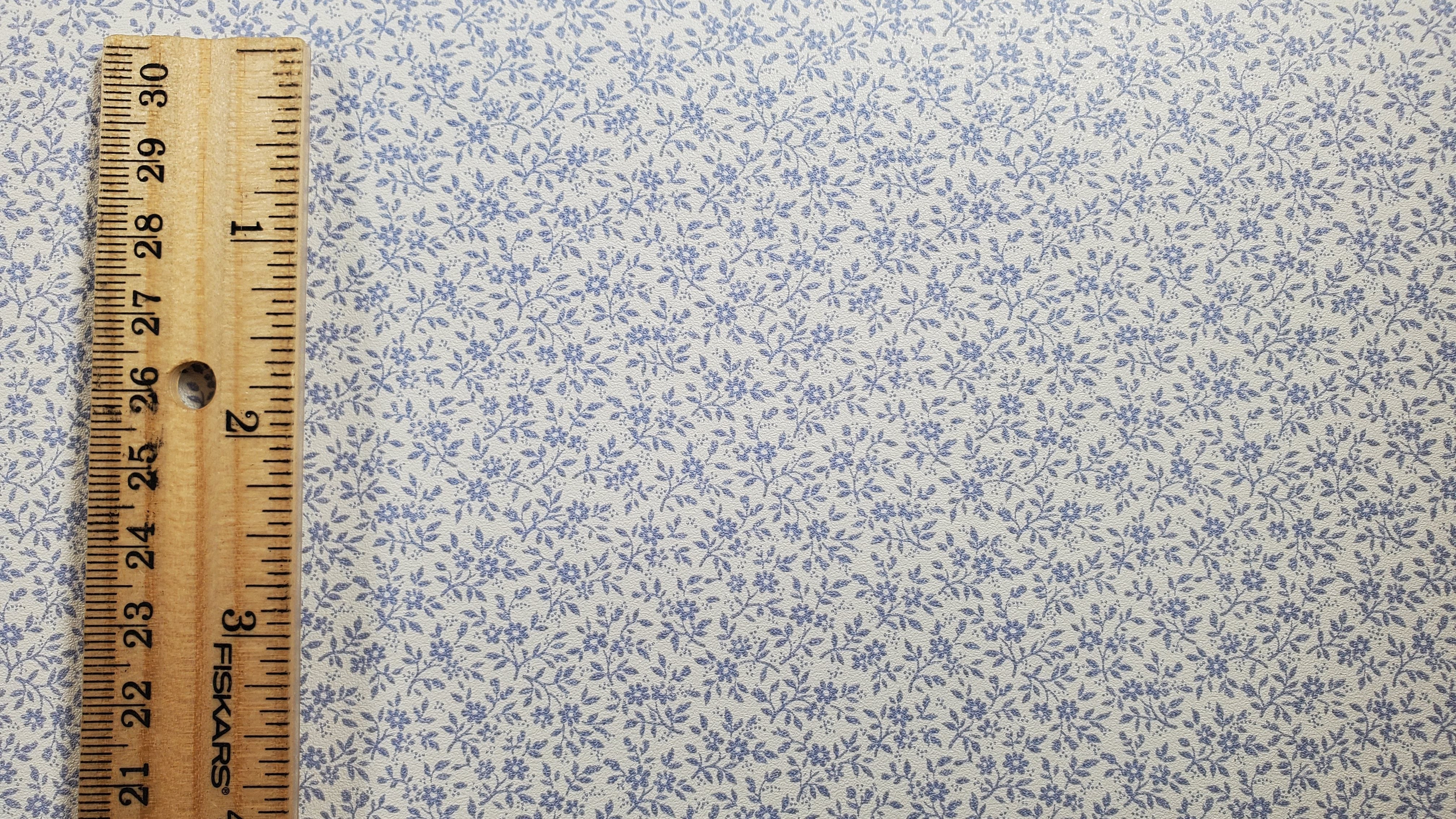 Dollhouse Wallpaper Tiny Periwinkle Lace 3 Sheets White Pink Green Blue 1:12 - Image 3