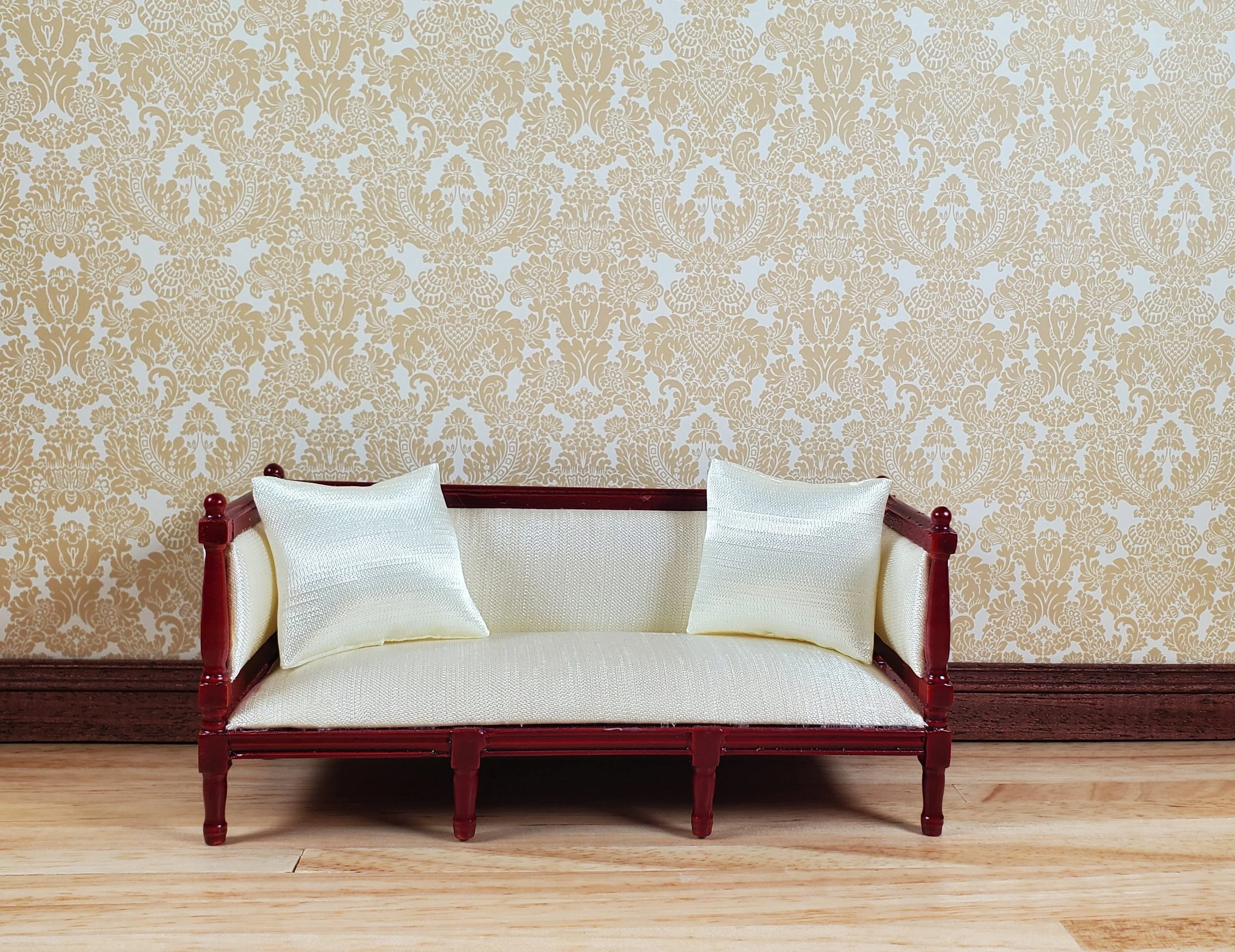 Dollhouse Wallpaper Warwickshire Damask Gold Bradbury & Bradbury 1:12 Scale - Image 2