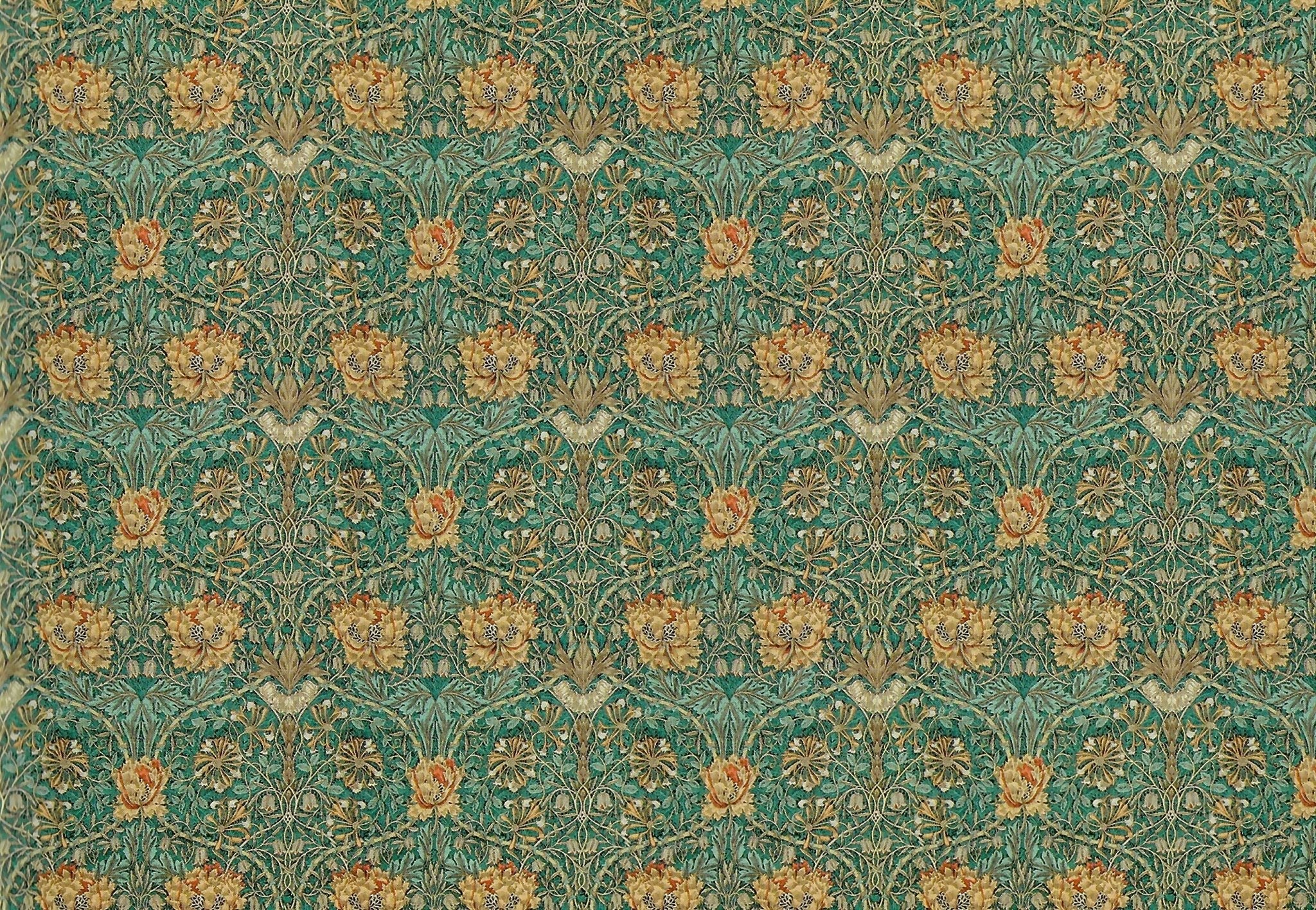 Dollhouse Wallpaper William Morris Art Nouveau Blue Teal Floral 1:12 Scale Itsy Bitsy