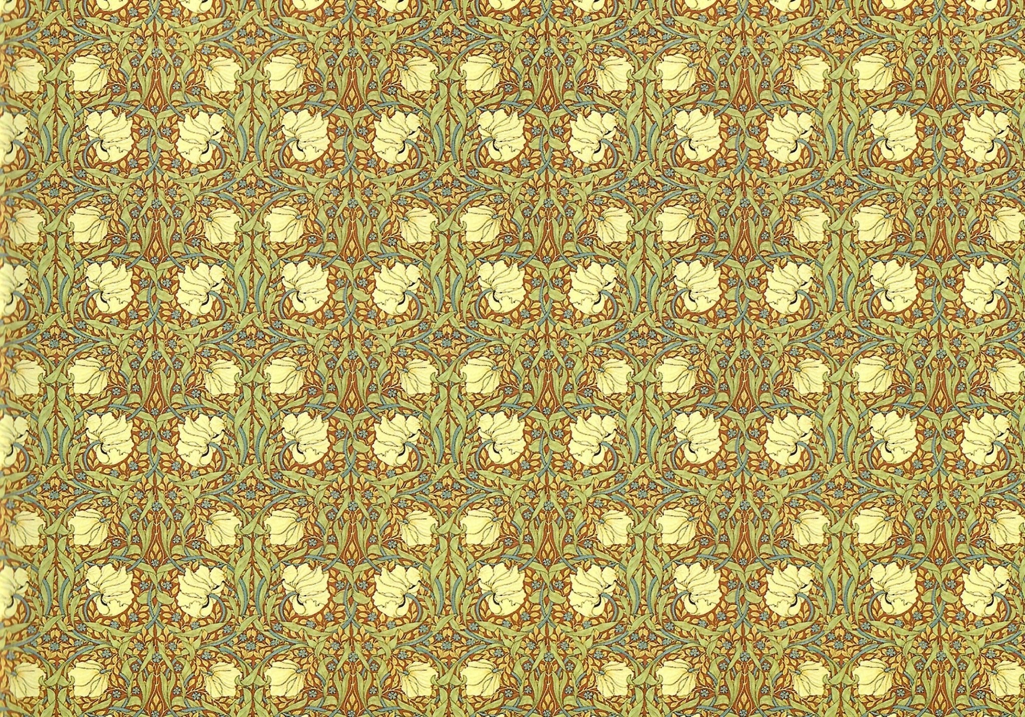 Dollhouse Wallpaper William Morris Art Nouveau Pimpernel Green Floral 1:12 Scale Itsy Bitsy