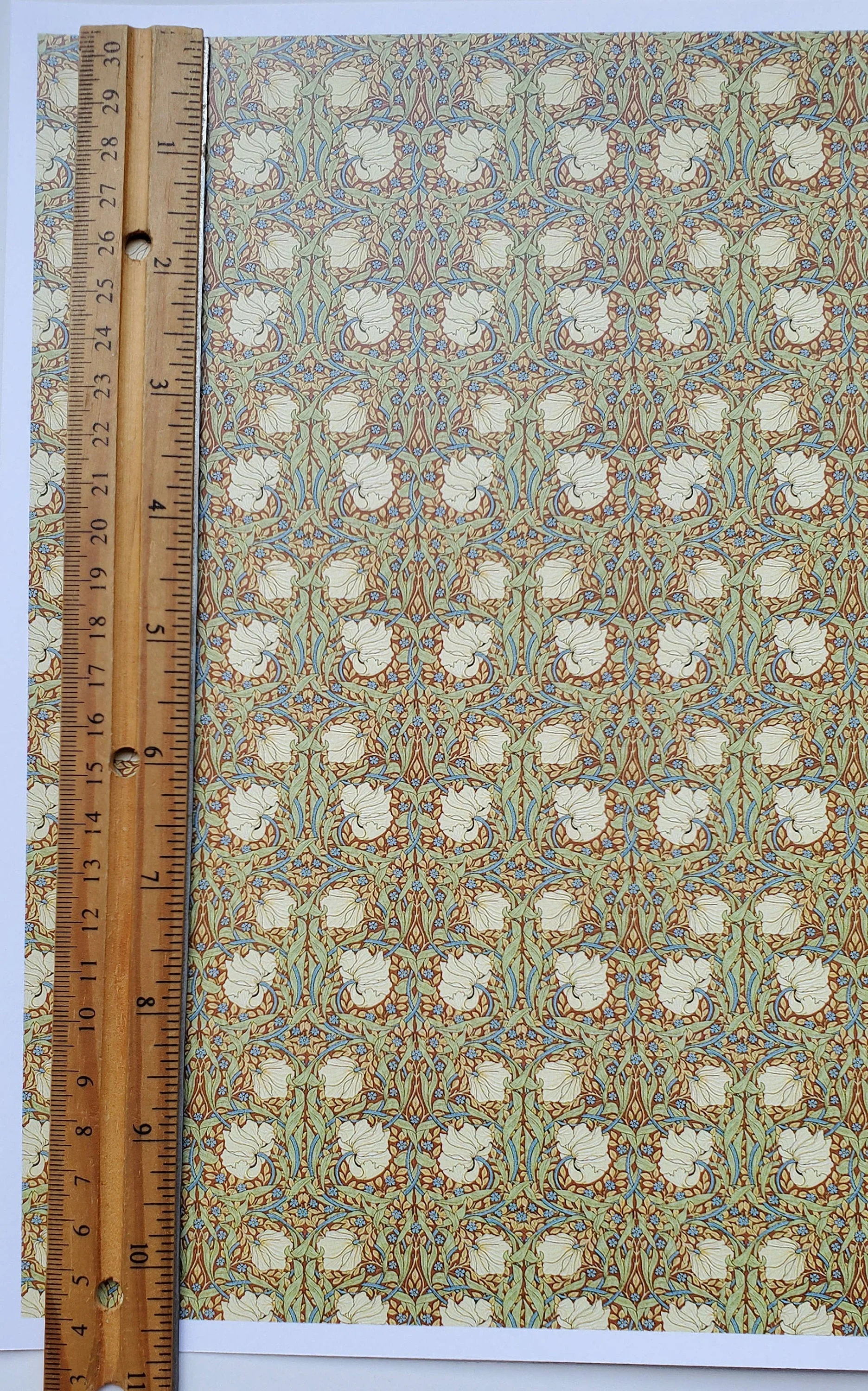 Dollhouse Wallpaper William Morris Art Nouveau Pimpernel Green Floral 1:12 Scale Itsy Bitsy - Image 3
