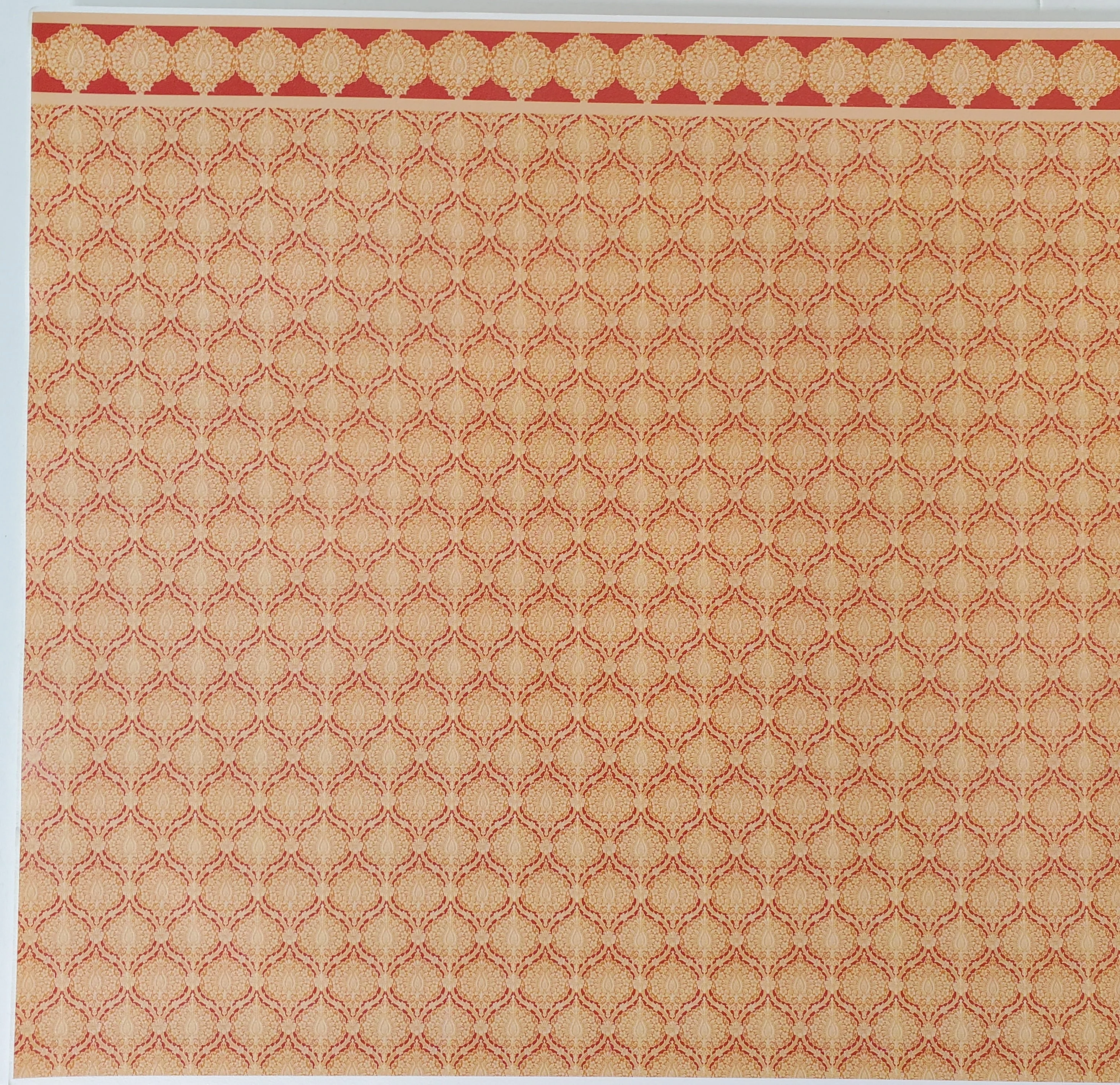 Dollhouse Wallpaper World Model Orange & Beige 1:12 Scale Flower Bursts - Image 2